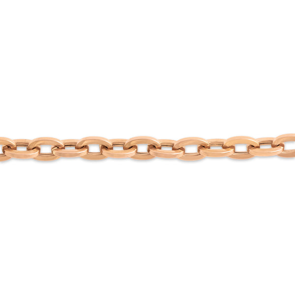 Estate Italian 14k Rose Gold Classic Oval Cable Link Bracelet 7.5