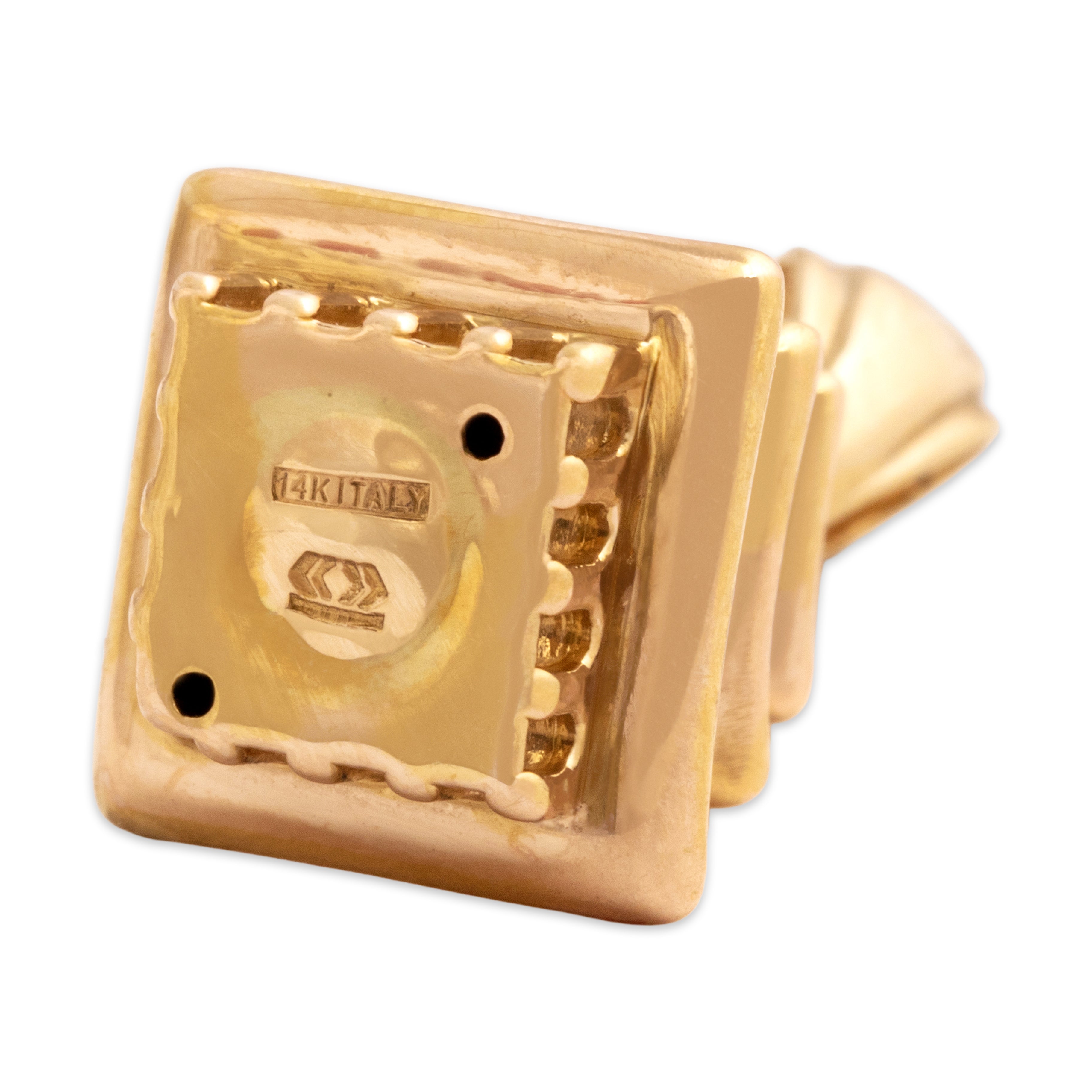 Vintage Italian 14k Rosy Yellow Gold Adorable Dimensional Pagoda Pendant - Hallmark view