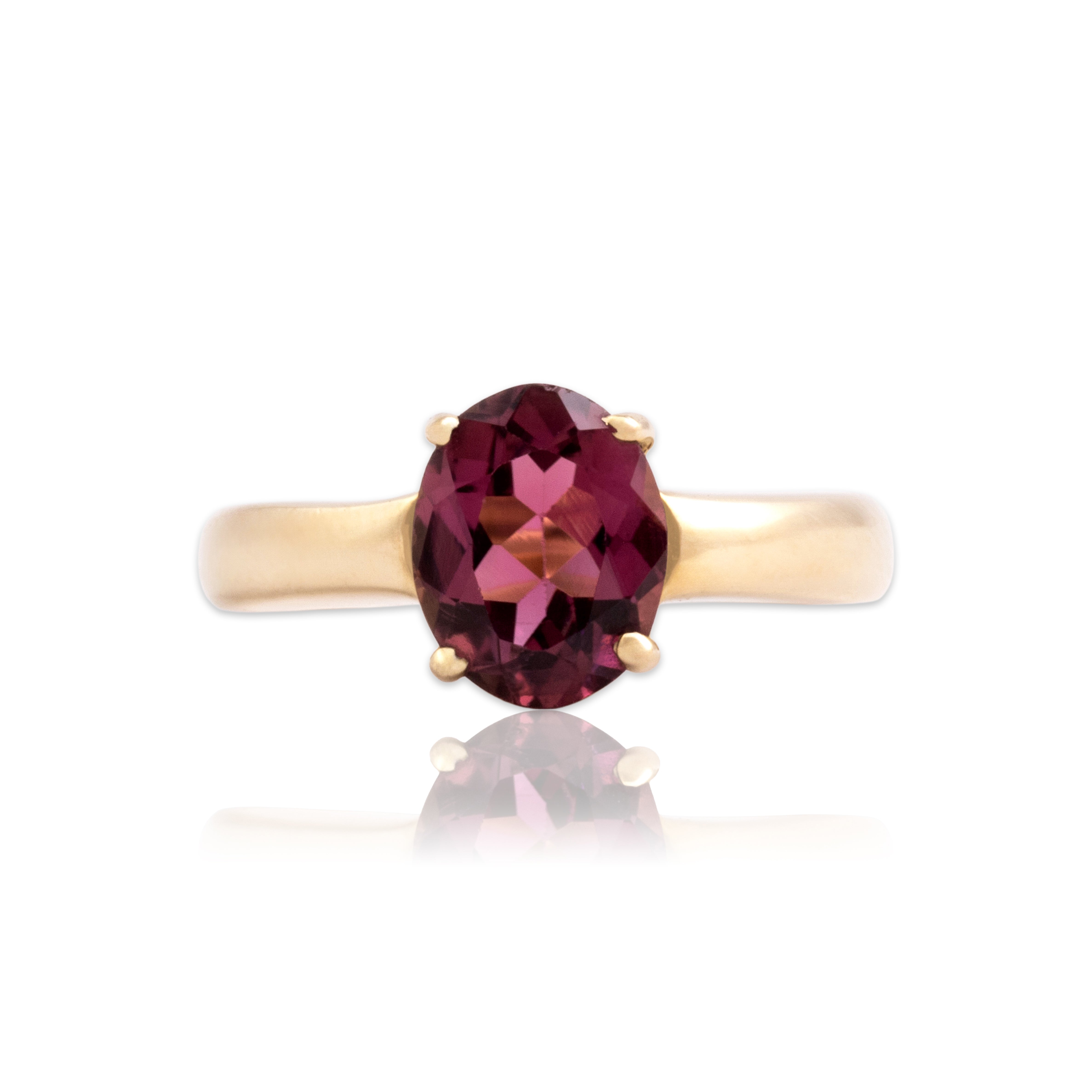 Vintage 14k Yellow Gold 1.66ct Pink Tourmaline Elegant Vibrant Solitaire Ring 5.75