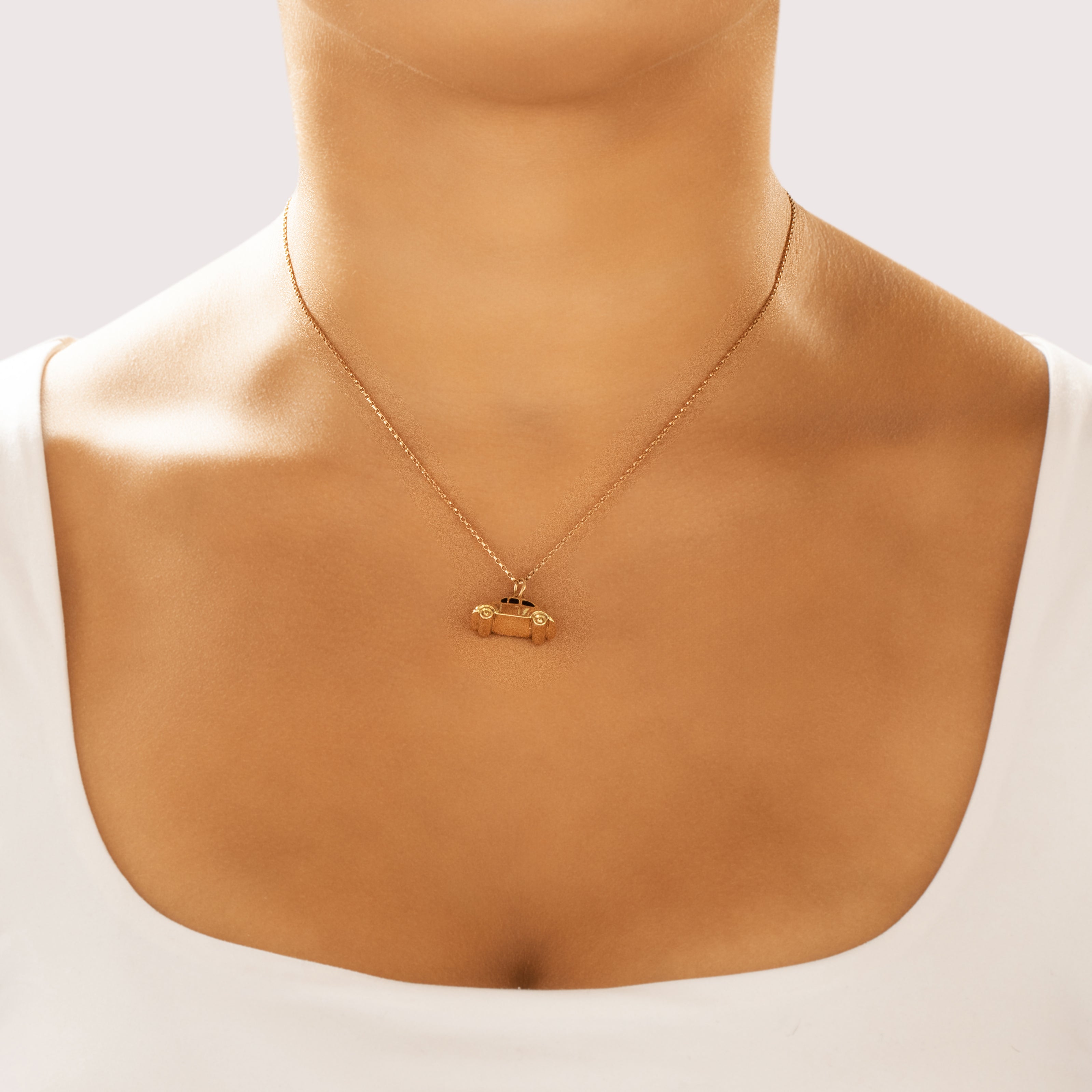 Vintage 14k Yellow Gold Speedy Beetle Car Charm / Pendant