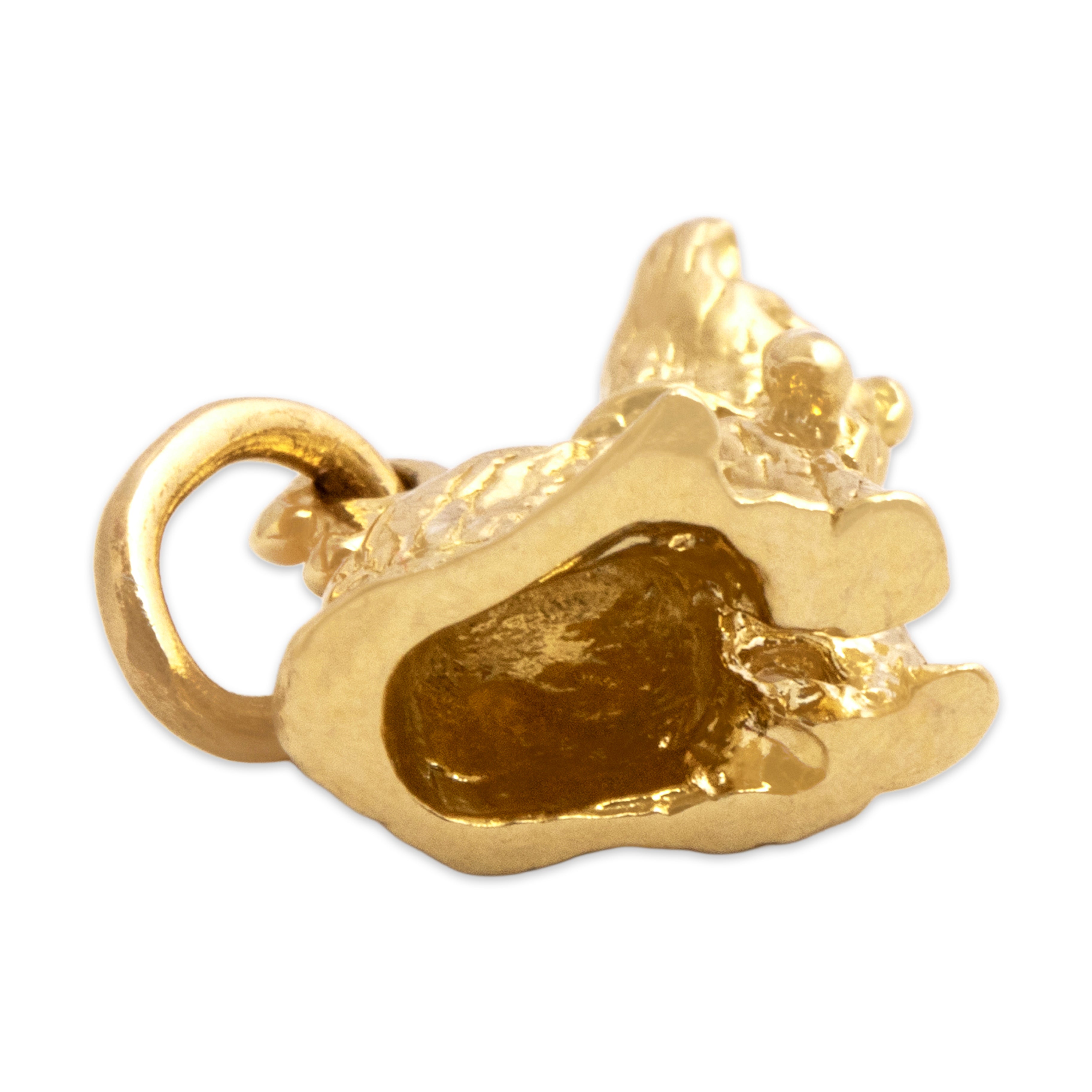 Vintage Small 14k Yellow Gold Ribboned Cat Charm / Pendant