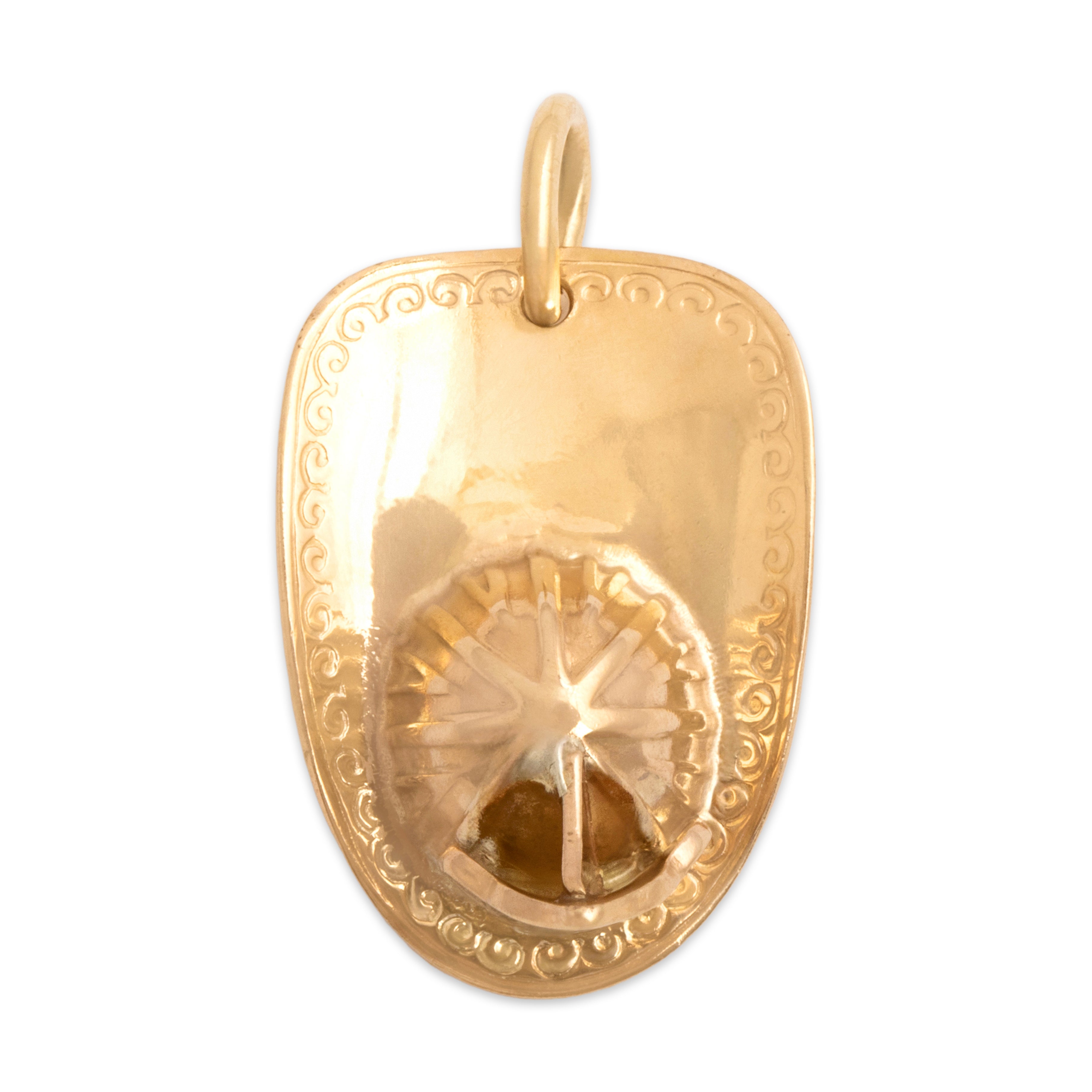 Vintage 14k Yellow Gold Brave Firefighter's Hat Charm / Pendant