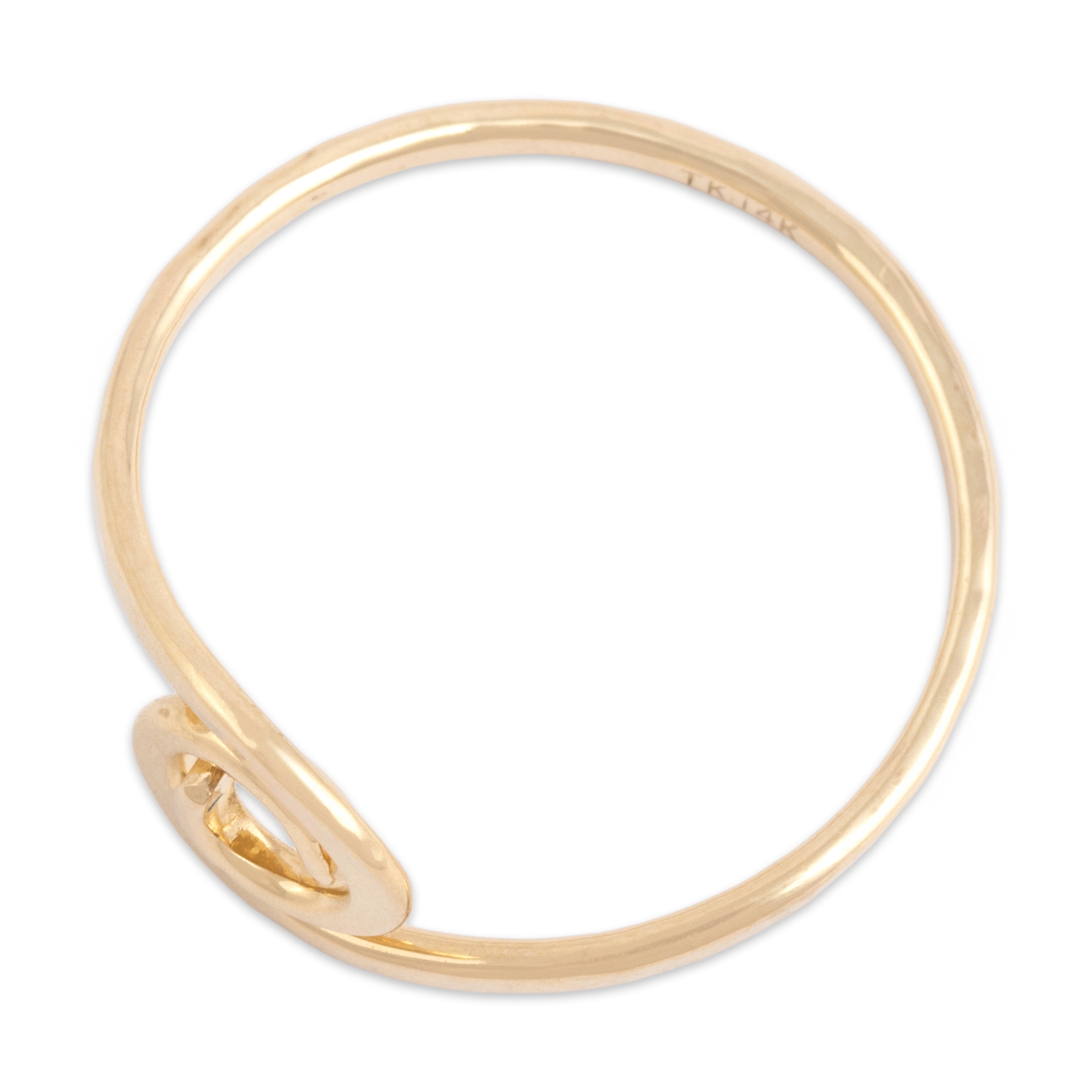 Vintage Lightweight 14k Yellow Gold Hammered Wave Ring - Overall view