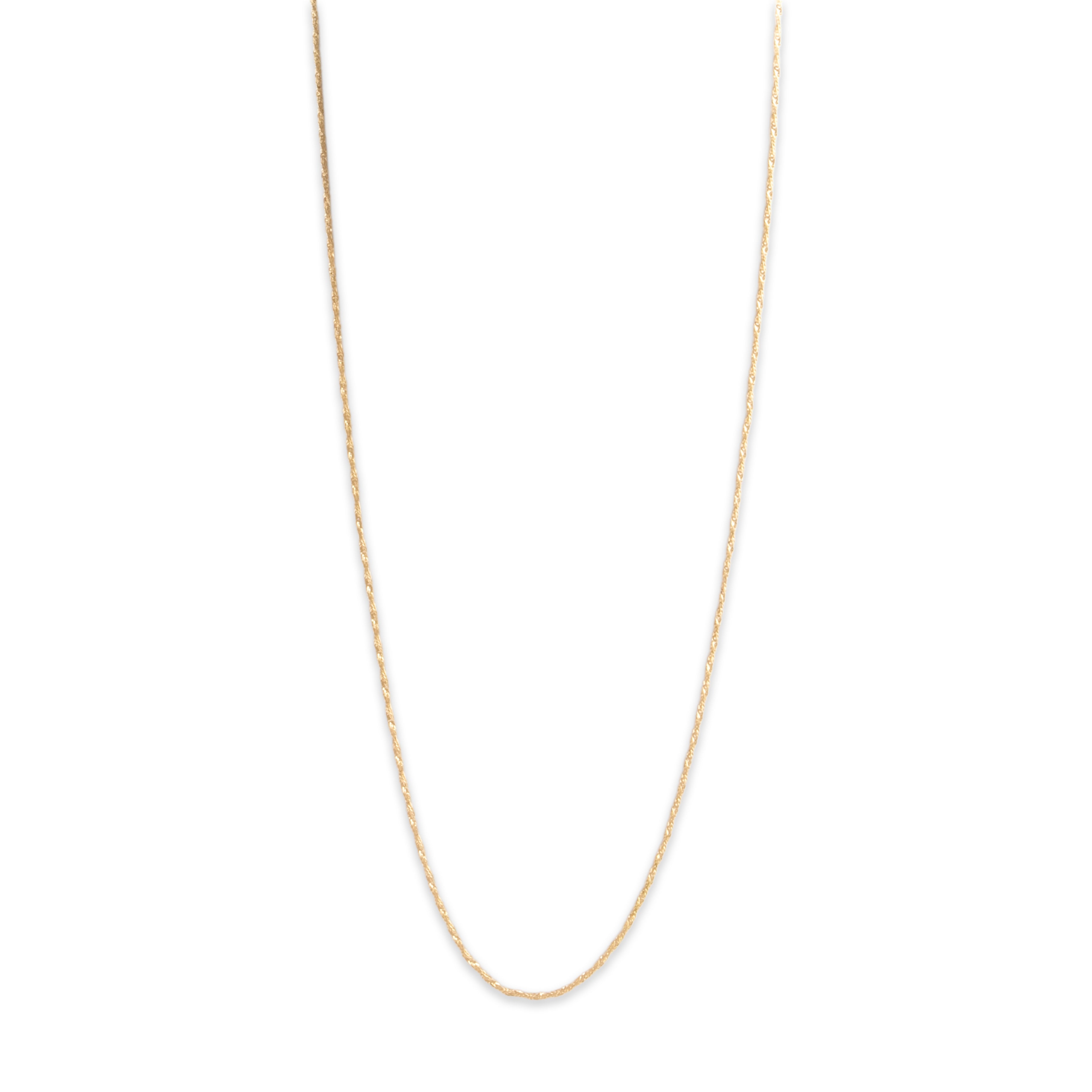 Vintage Italian 14k Yellow Gold 1.3mm Glittering Twisting Spiral Chain - detail view #1