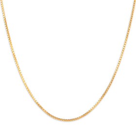 Vintage Italian 14k Yellow Gold 1.2mm Sleek Box Chain 18"