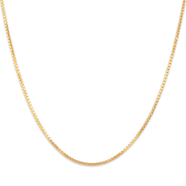 Vintage Italian 14k Yellow Gold 1.2mm Sleek Box Chain 18