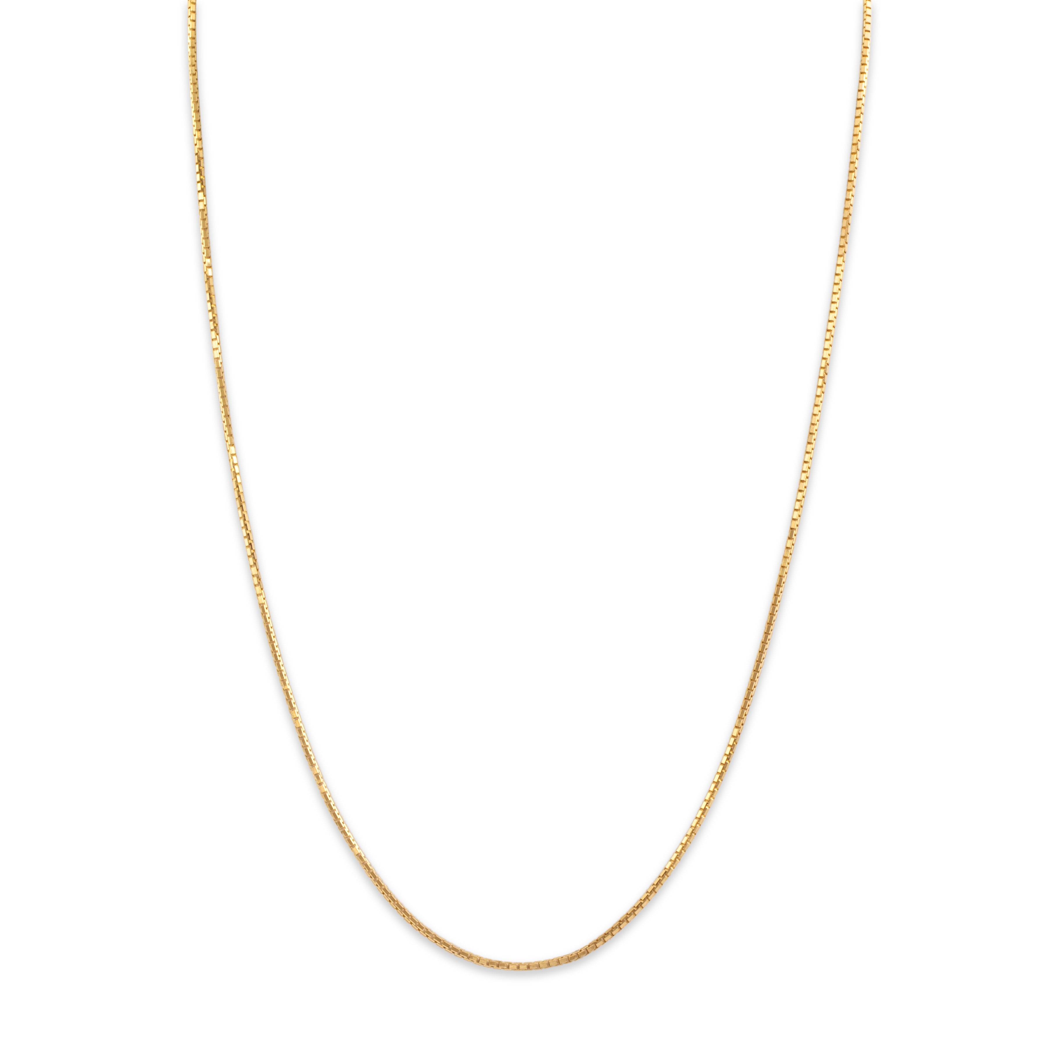 Vintage Italian 14k Yellow Gold 1.2mm Sleek Box Chain - detail view #1