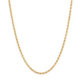 Vintage 14k Yellow Gold 2.2mm Sleek Glittering Rope Chain 24"