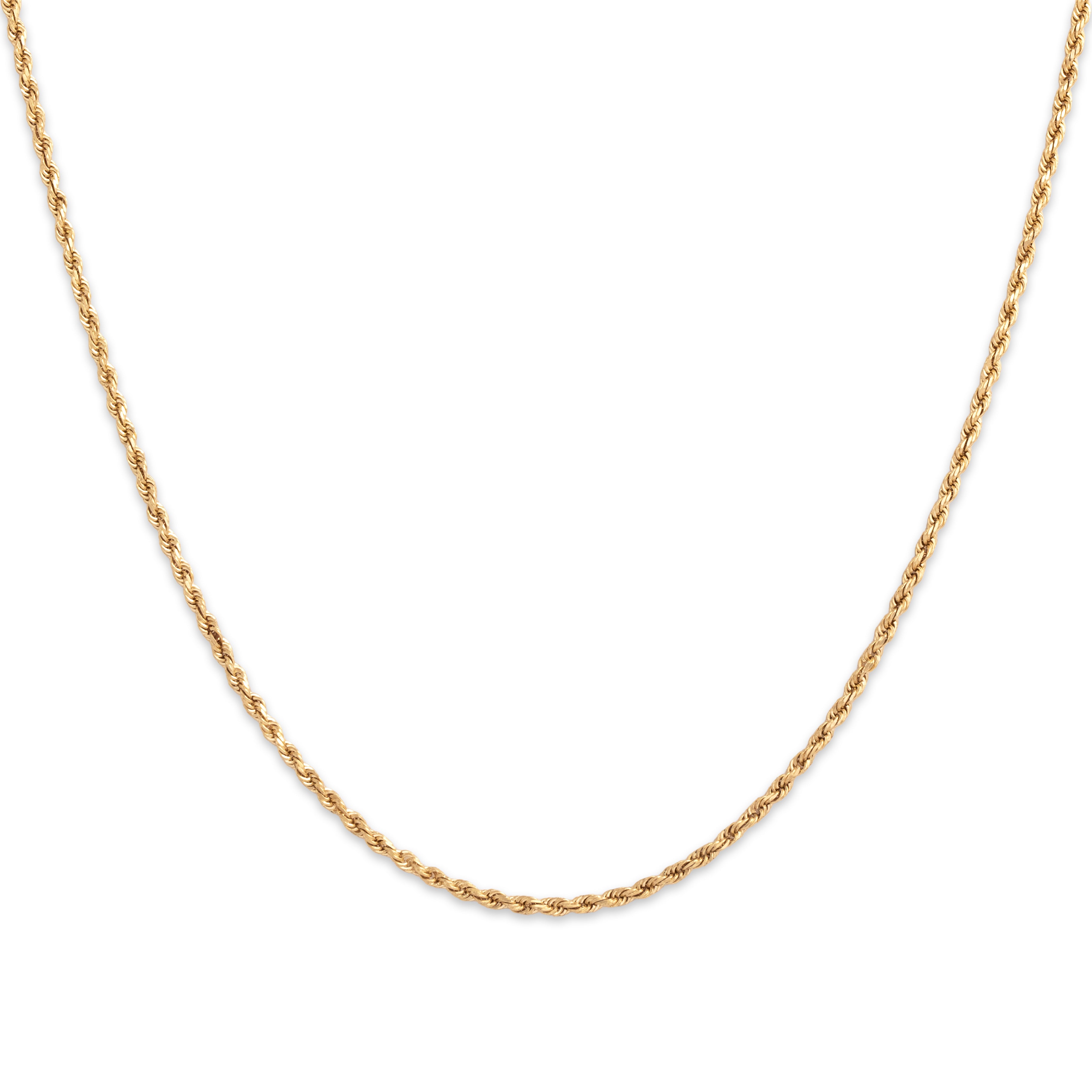 Vintage 14k Yellow Gold 1.5mm Classic Glittering Rope Chain - Close-up view