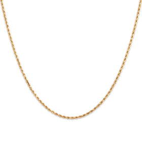 Vintage 14k Yellow Gold 1.5mm Classic Glittering Rope Chain 18.5"