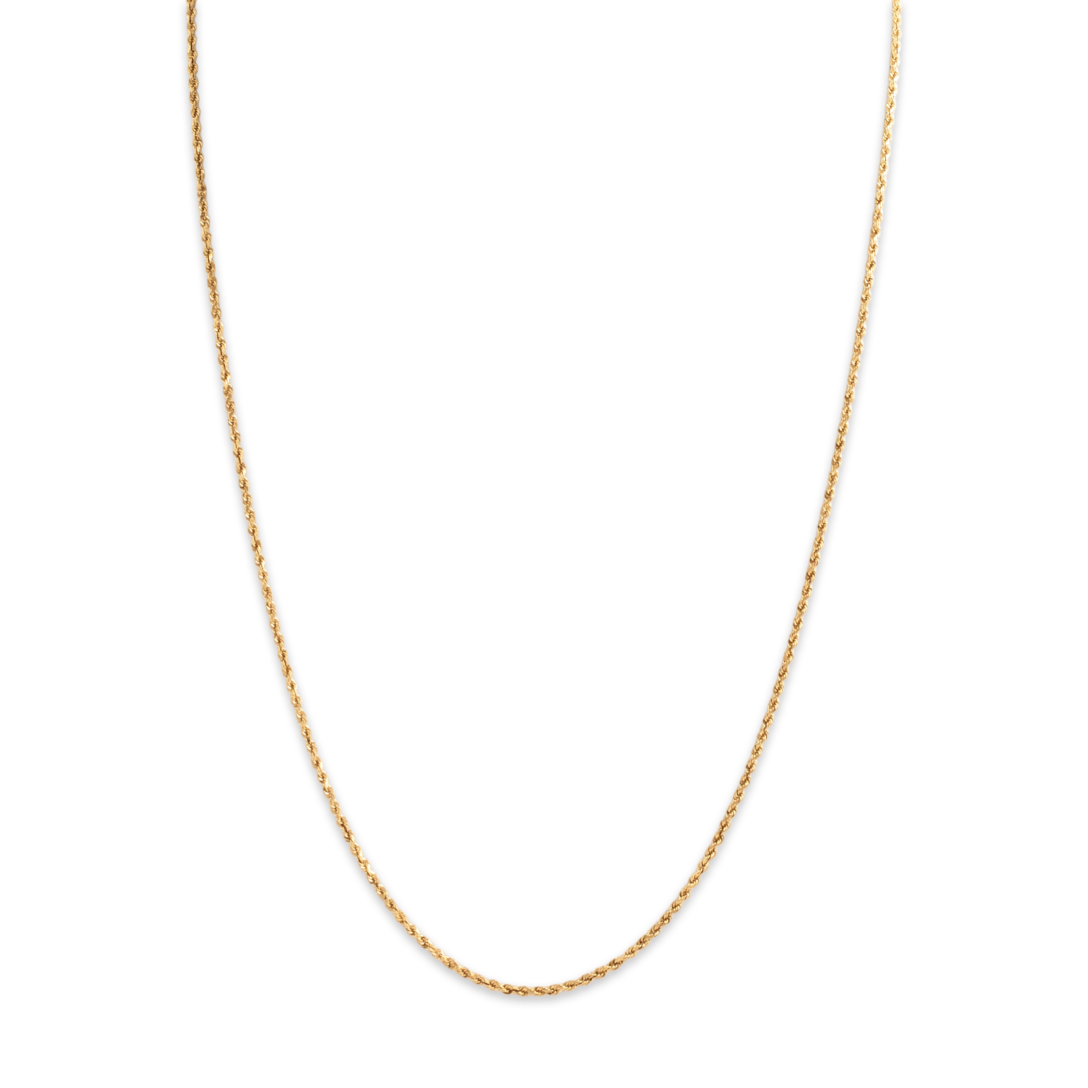 Vintage 14k Yellow Gold 1.5mm Classic Glittering Rope Chain - detail view #1