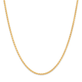 Vintage Italian 14k Yellow Gold Classic Stackable 1.75mm Wheat Chain 24"