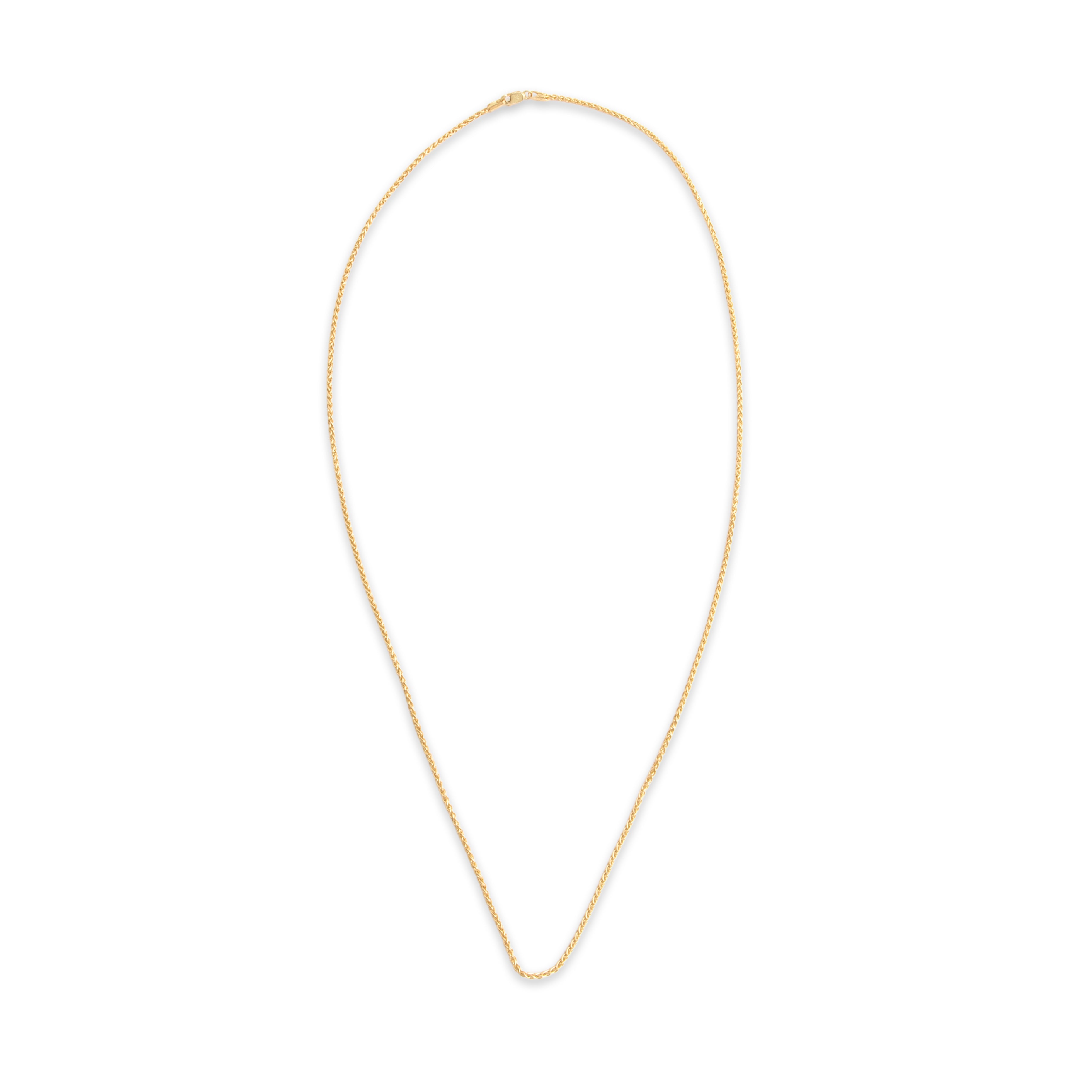 Vintage Italian 14k Yellow Gold 1.75mm Classic Stackable Spiga Chain - Overall view