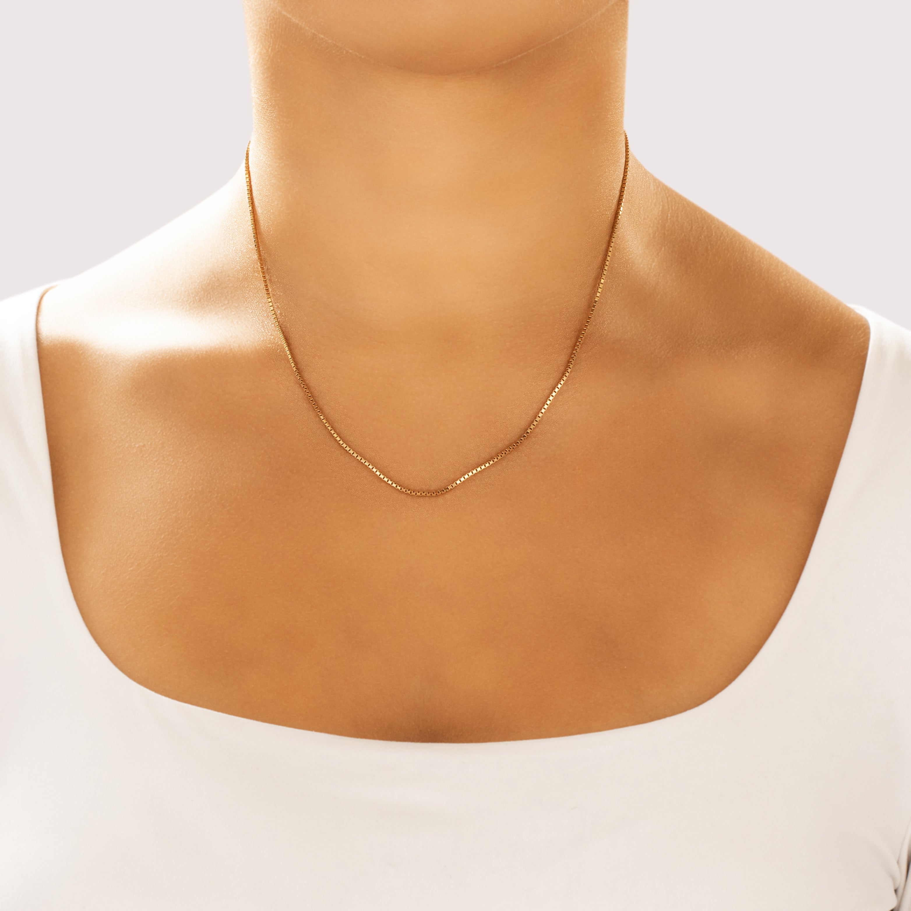 Vintage 14k Yellow Gold 1.2mm Classic Box Chain 18