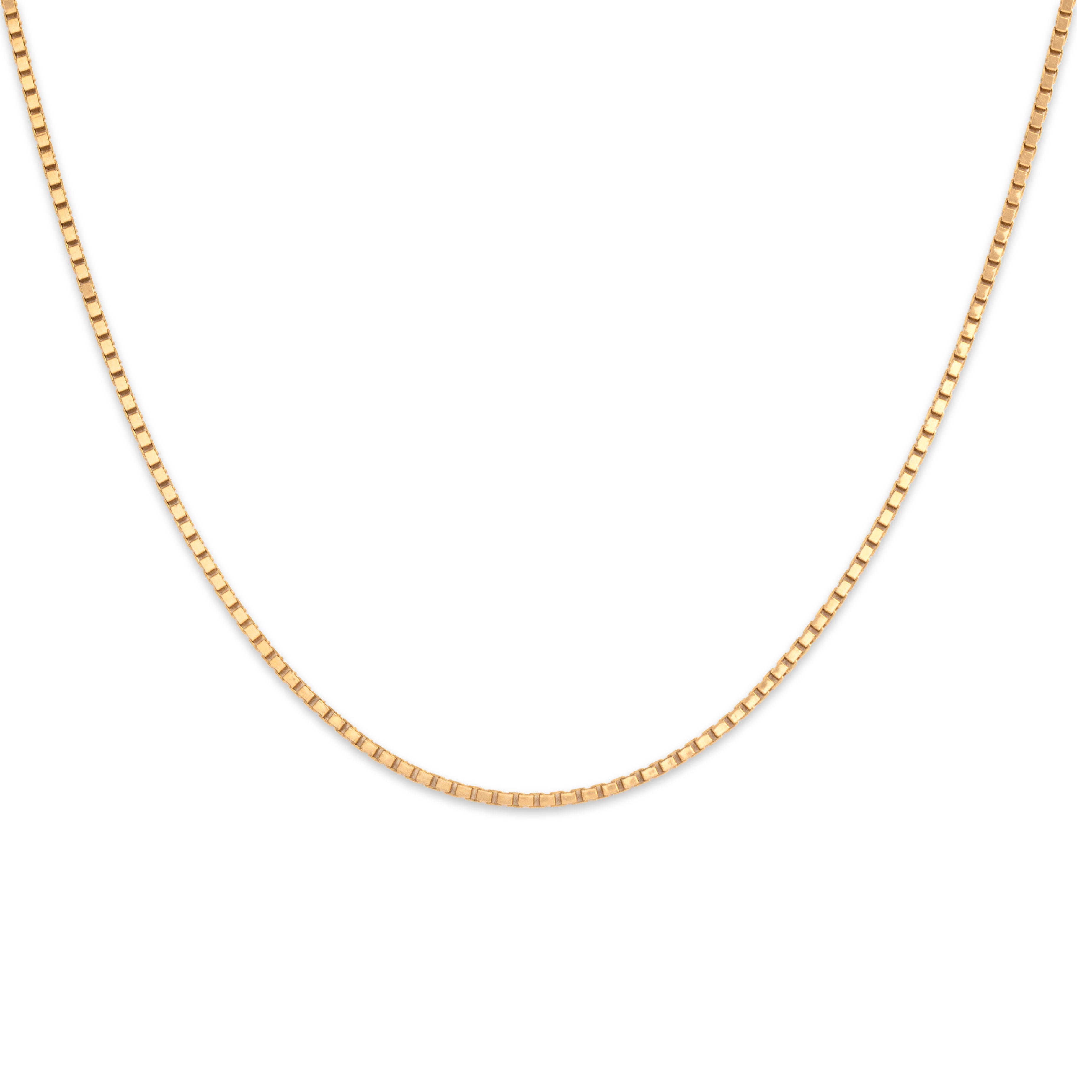 Vintage 14k Yellow Gold 1.2mm Classic Box Chain - Close-up view