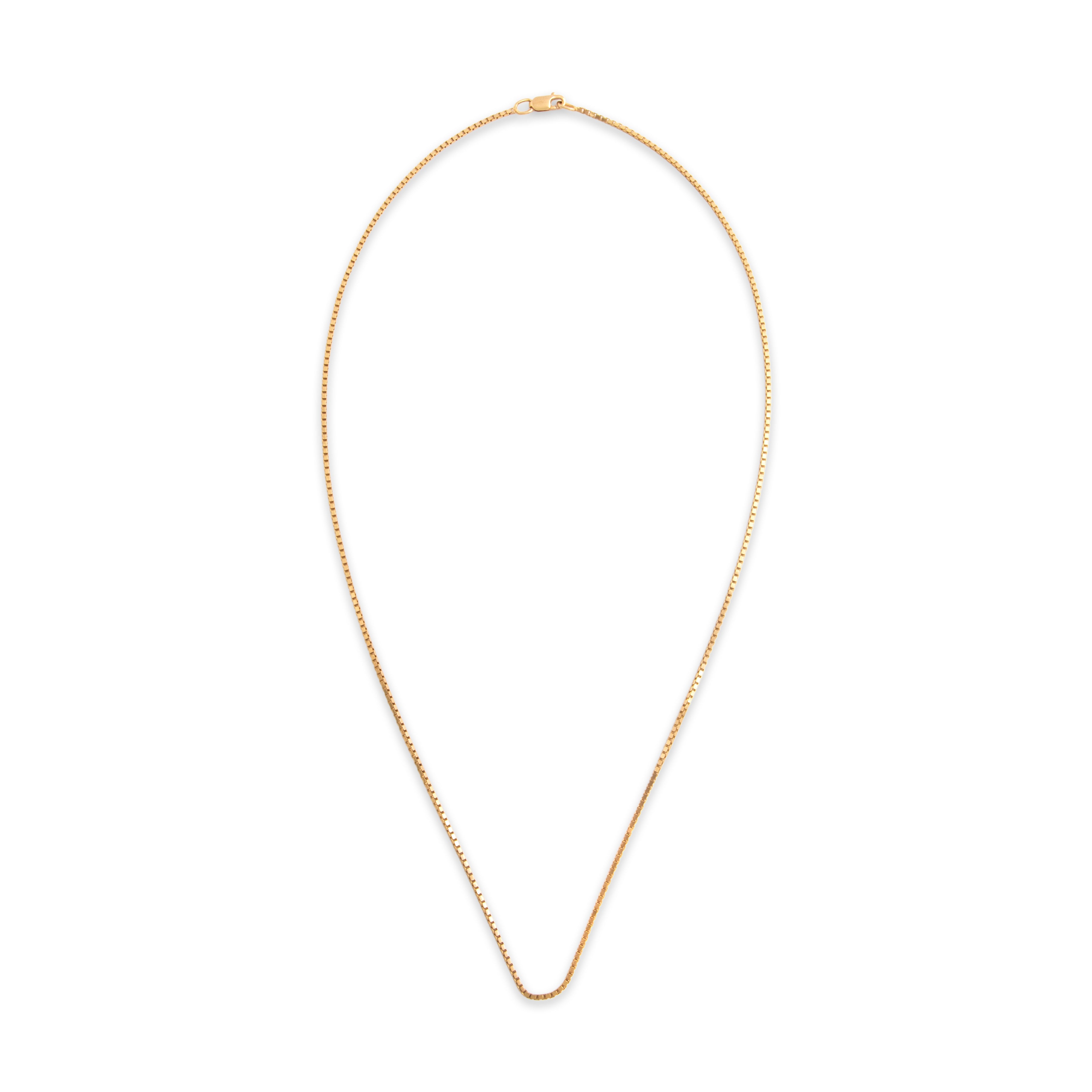 Vintage 14k Yellow Gold 1.2mm Classic Box Chain - Overall view