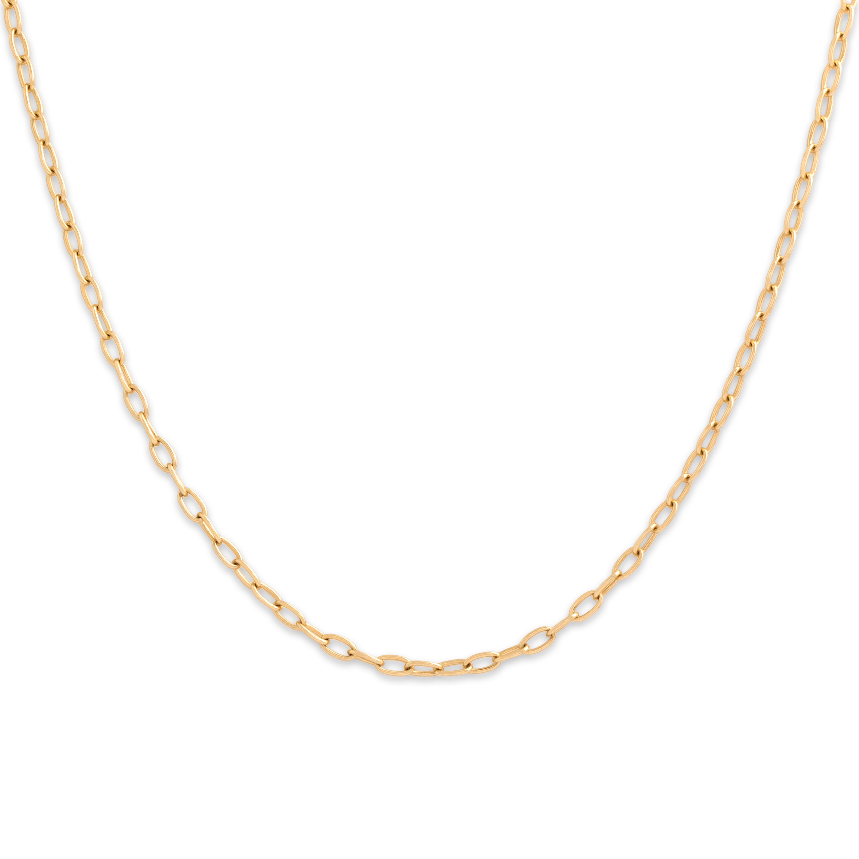 Estate 14k Yellow Gold 2.1mm Quintessential Cable Chain - Close-up view