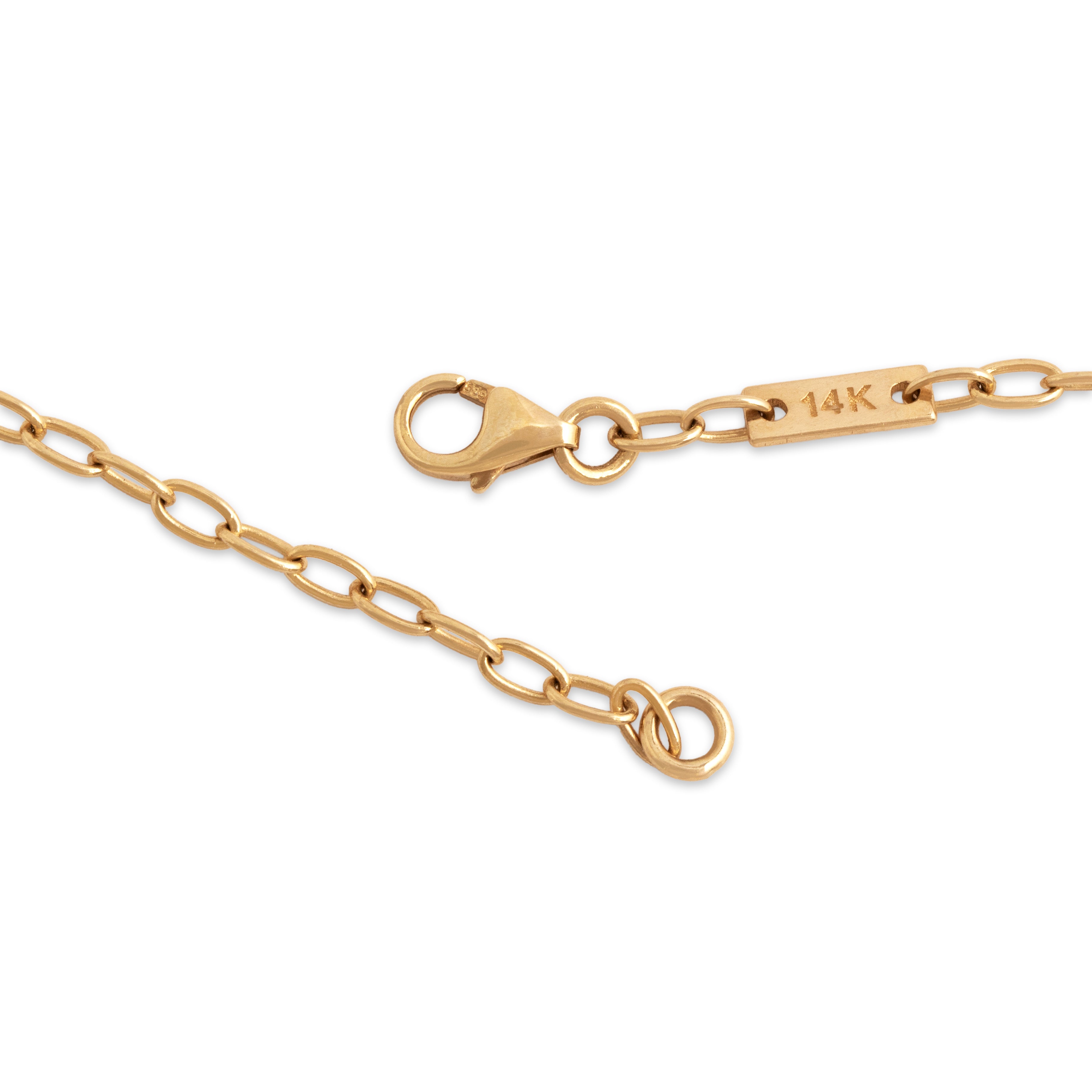 Estate 14k Yellow Gold 2.1mm Quintessential Cable Chain - clasp view