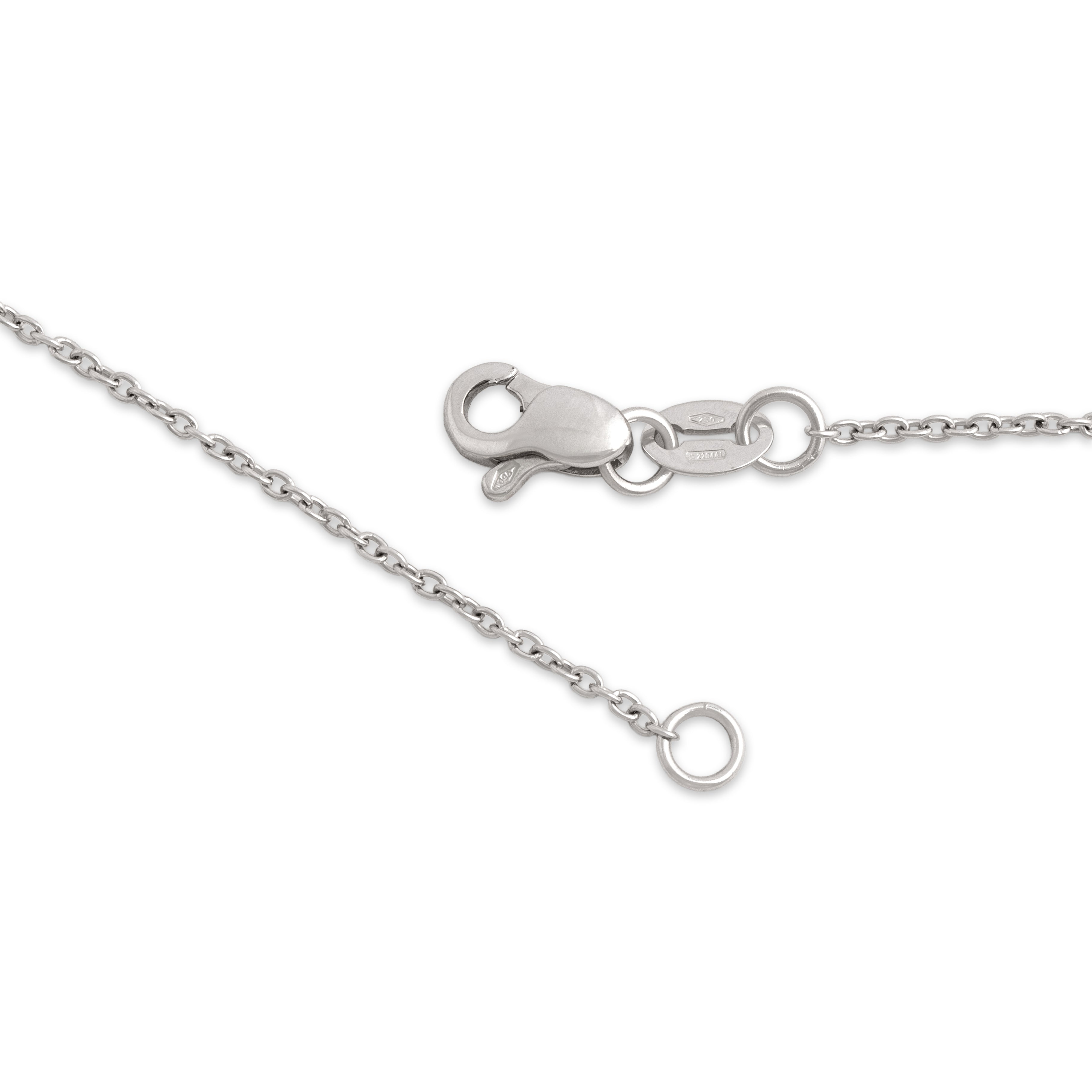 Estate Italian 18k White Gold 4.18cttw Smoky Quartz White Diamond Chocolate Diamond Incredible Vine Dangle Adjustable Necklace - clasp view