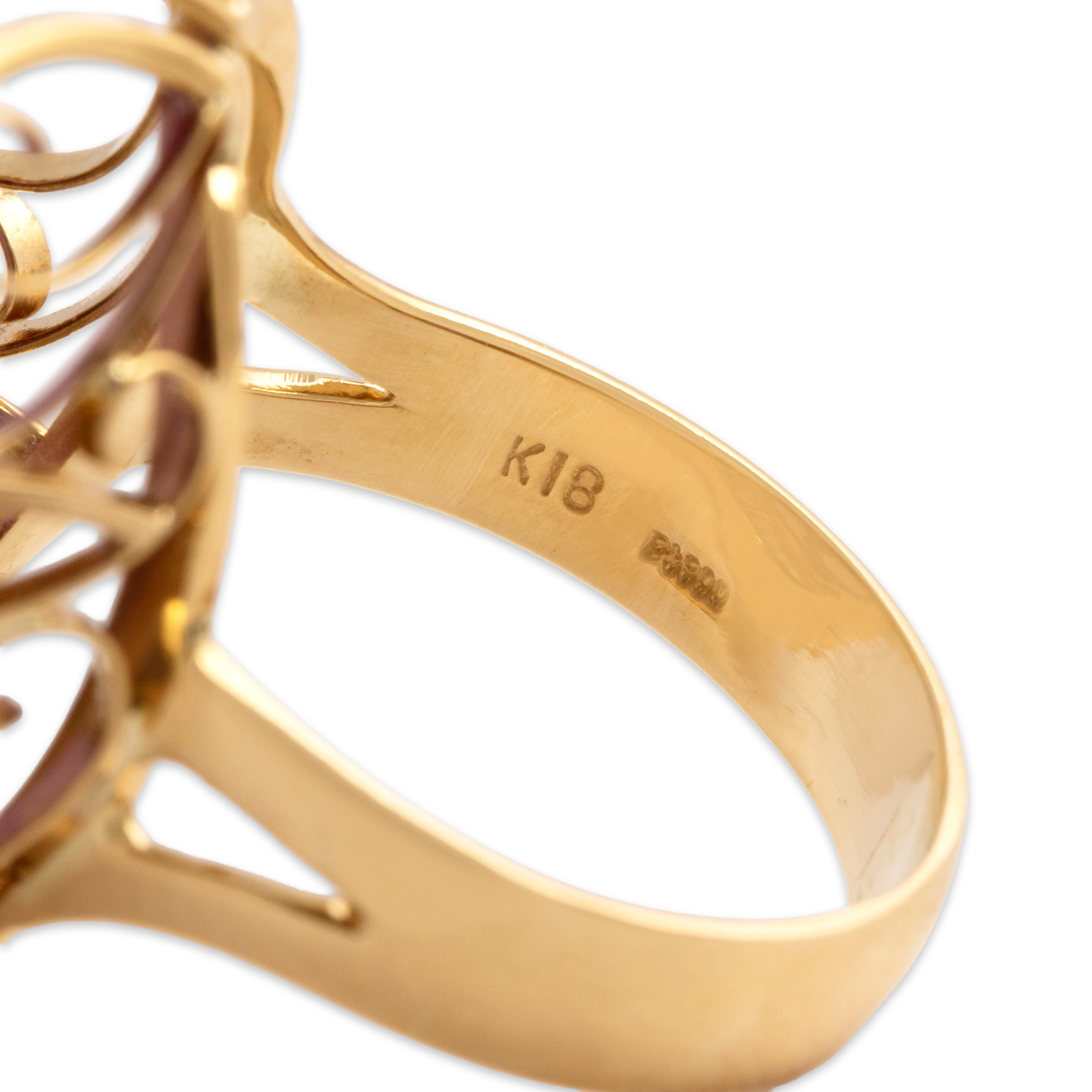 Vintage 18k Yellow Gold & Platinum [Custom Carat] Oversized Glittering Disco Ball Cocktail Ring - Hallmark view