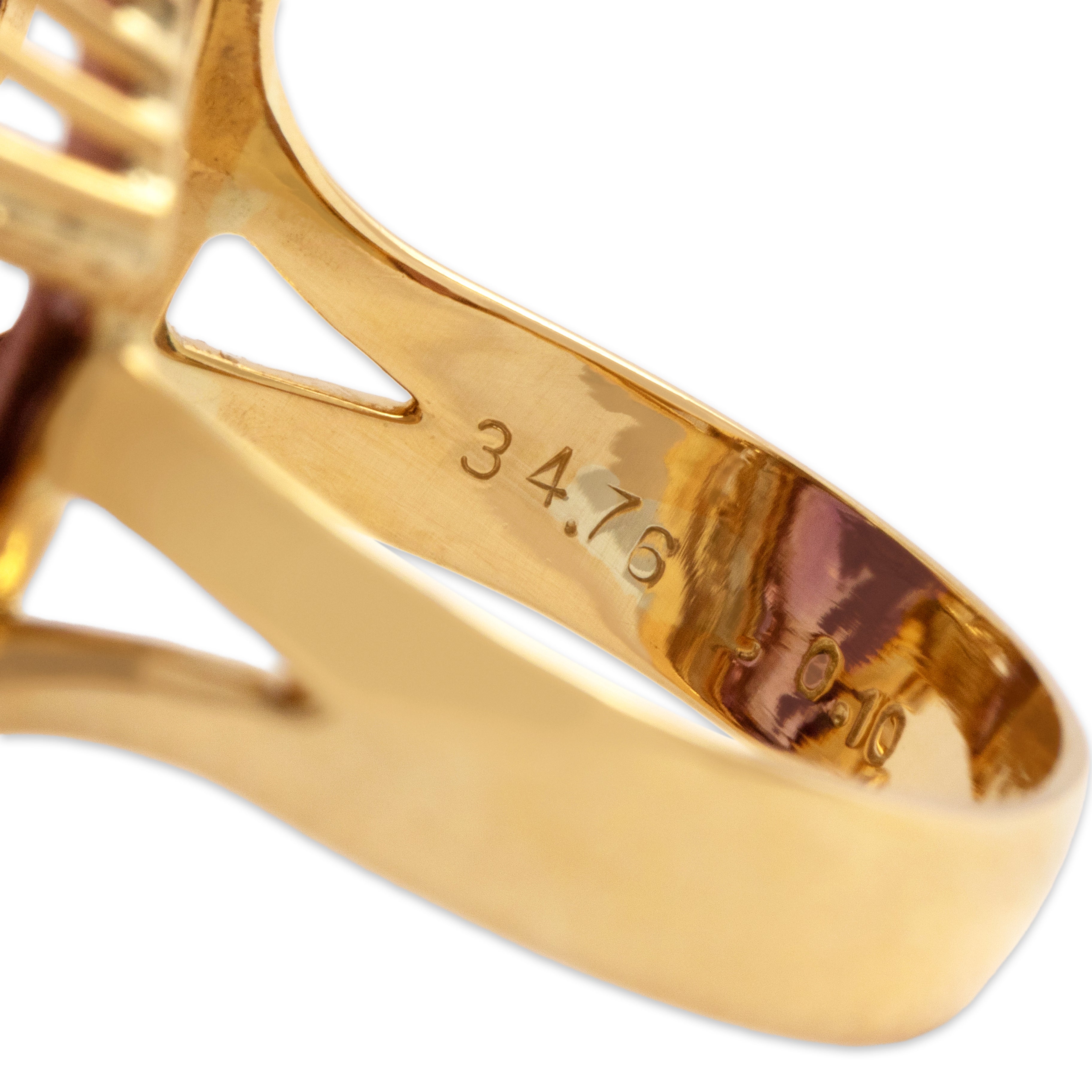 Vintage 18k Yellow Gold & Platinum [Custom Carat] Oversized Glittering Disco Ball Cocktail Ring - Hallmark view