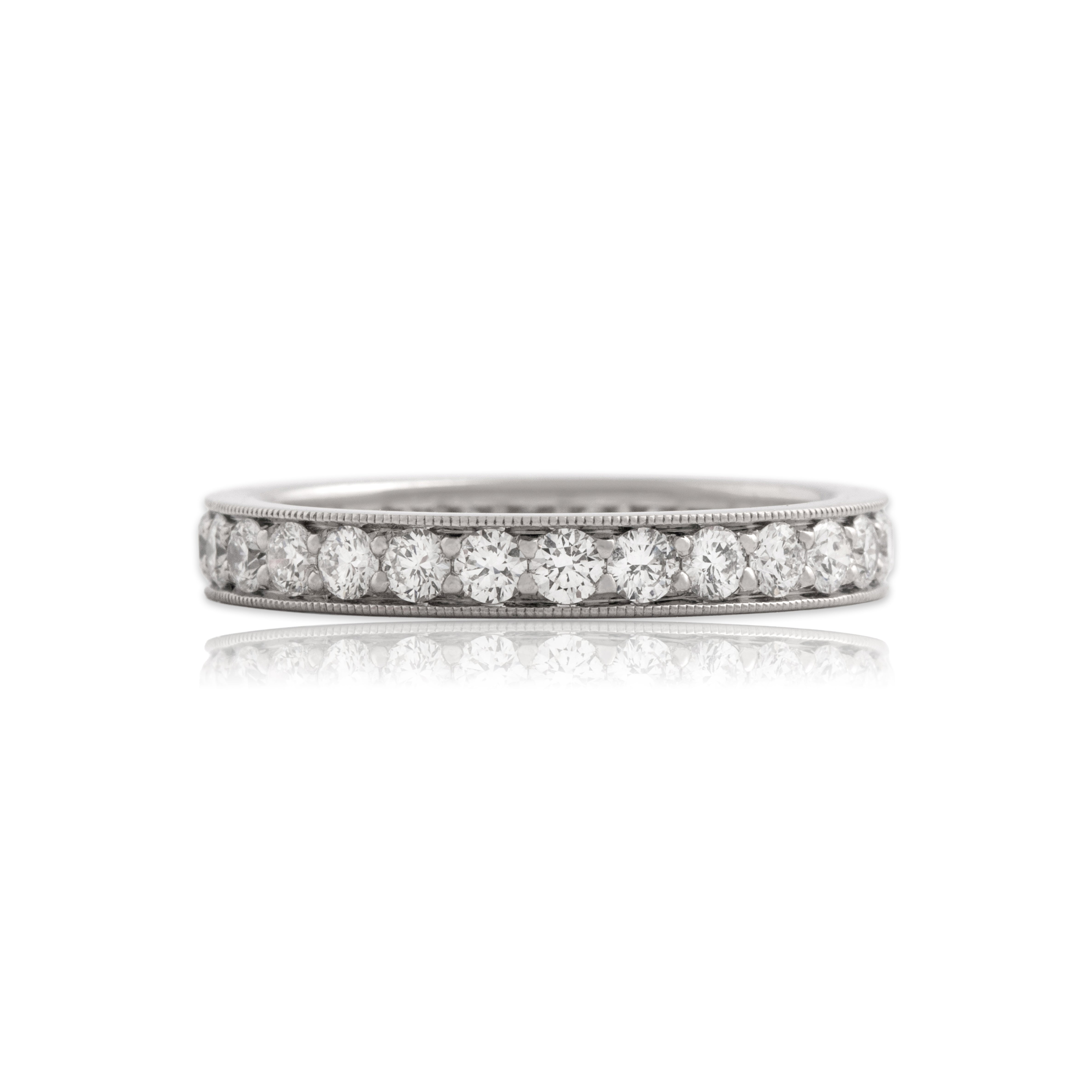 Vintage Tiffany & Co. Platinum 1.5cttw Diamond Dazzling Classic Eternity Band Ring - Close-up view
