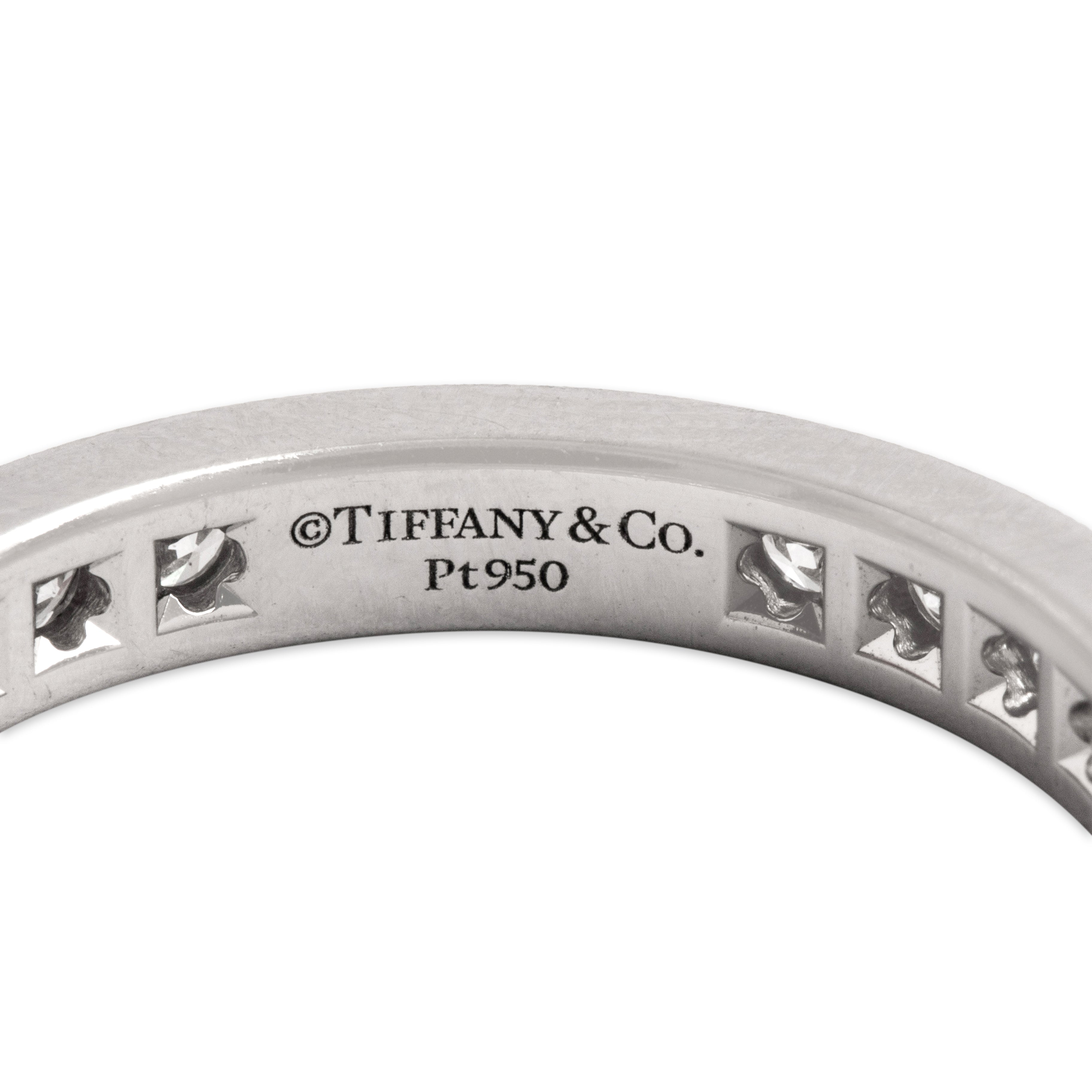 Vintage Tiffany & Co. Platinum 1.5cttw Diamond Dazzling Classic Eternity Band Ring - Hallmark view