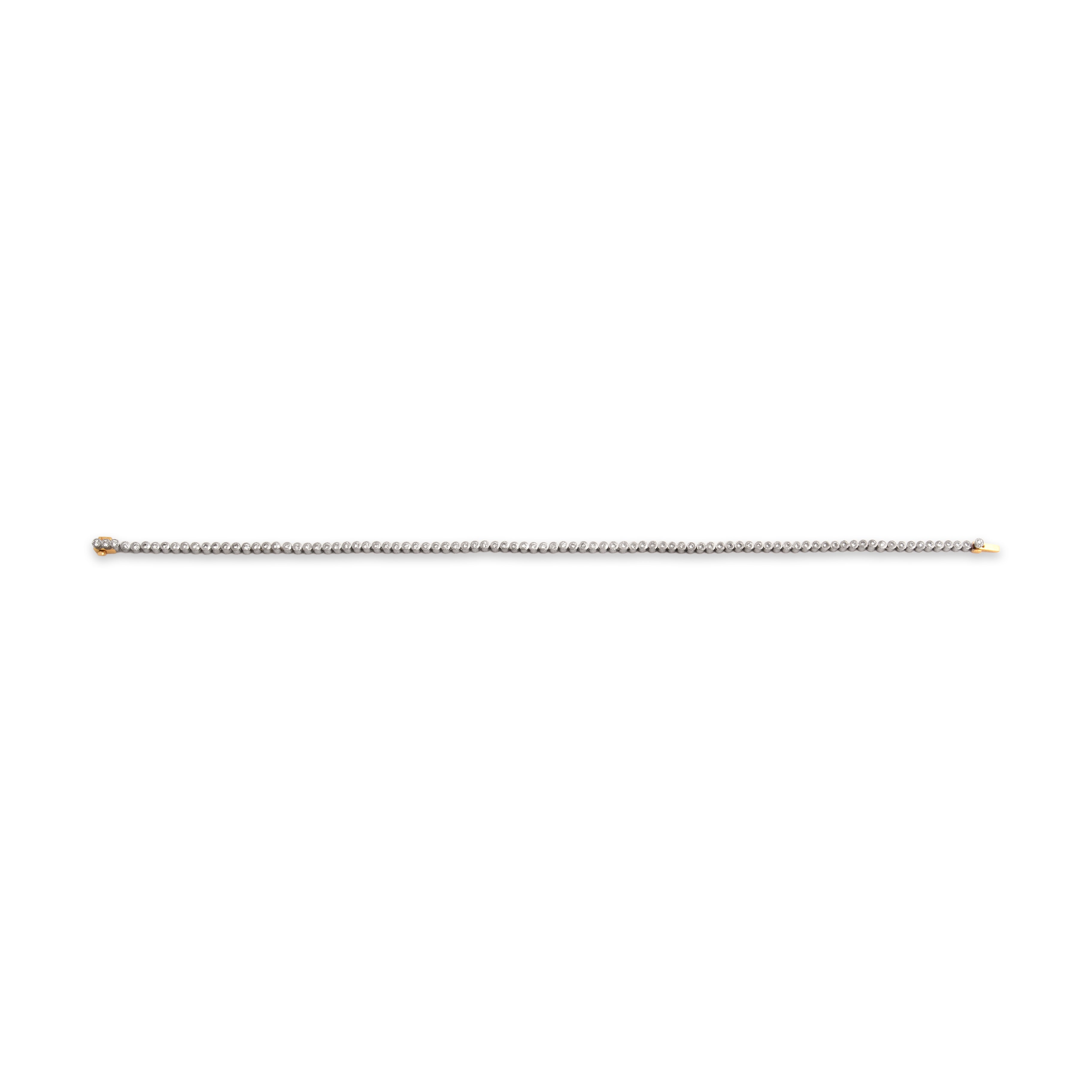 Vintage Platinum & 18k Yellow Gold 1cttw Diamond Dainty Round Tennis Bracelet 7
