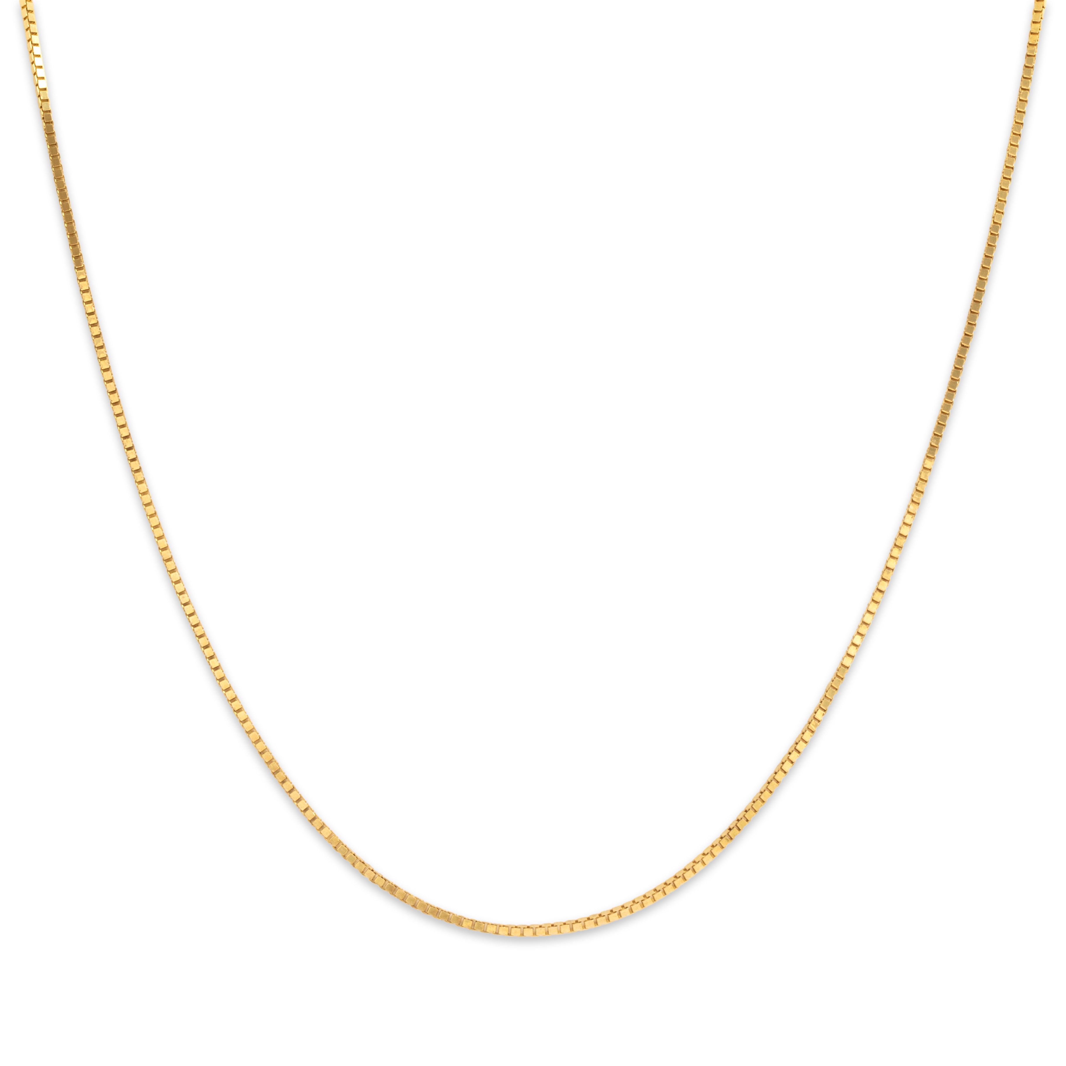 Vintage 14k Yellow Gold 1mm Everyday Box Chain - Close-up view