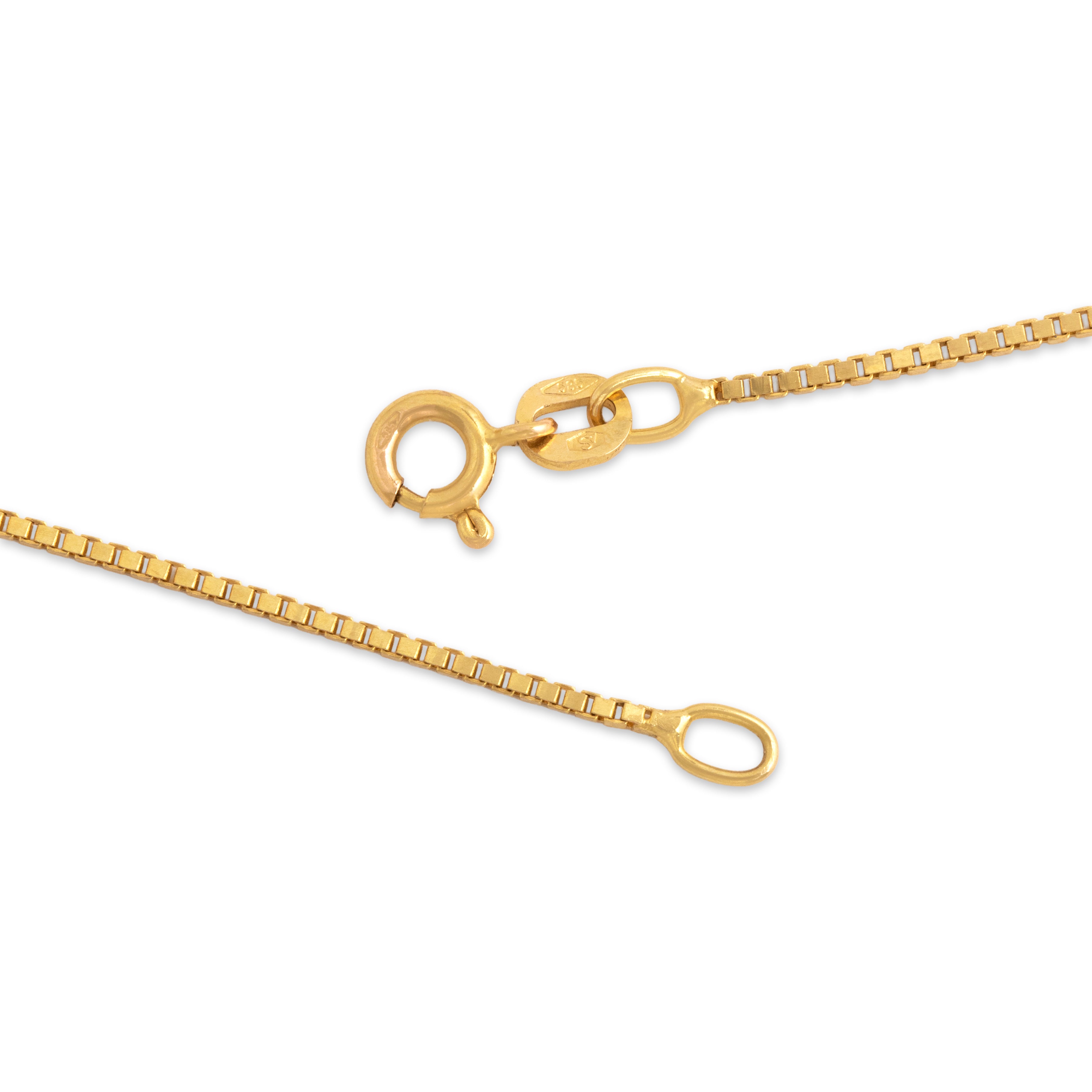 Vintage 14k Yellow Gold 1mm Everyday Box Chain - clasp view