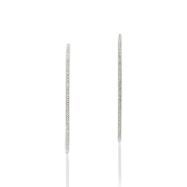 Estate 14k White Gold 1.55cttw Diamond Oversized Inside-Out Hoop Earrings