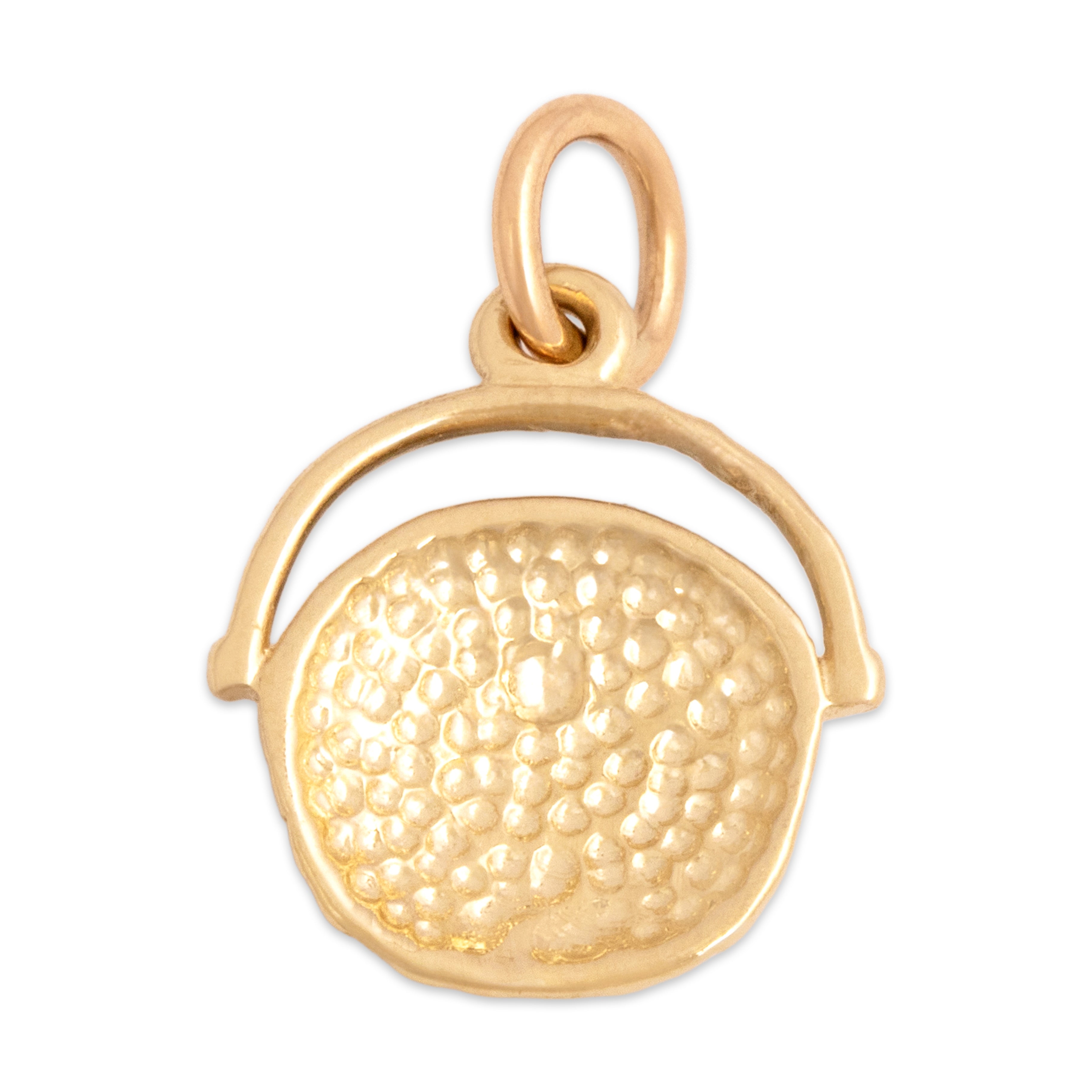 Vintage Small 14k Yellow Gold Nantucket Basket Charm / Pendant - Back view