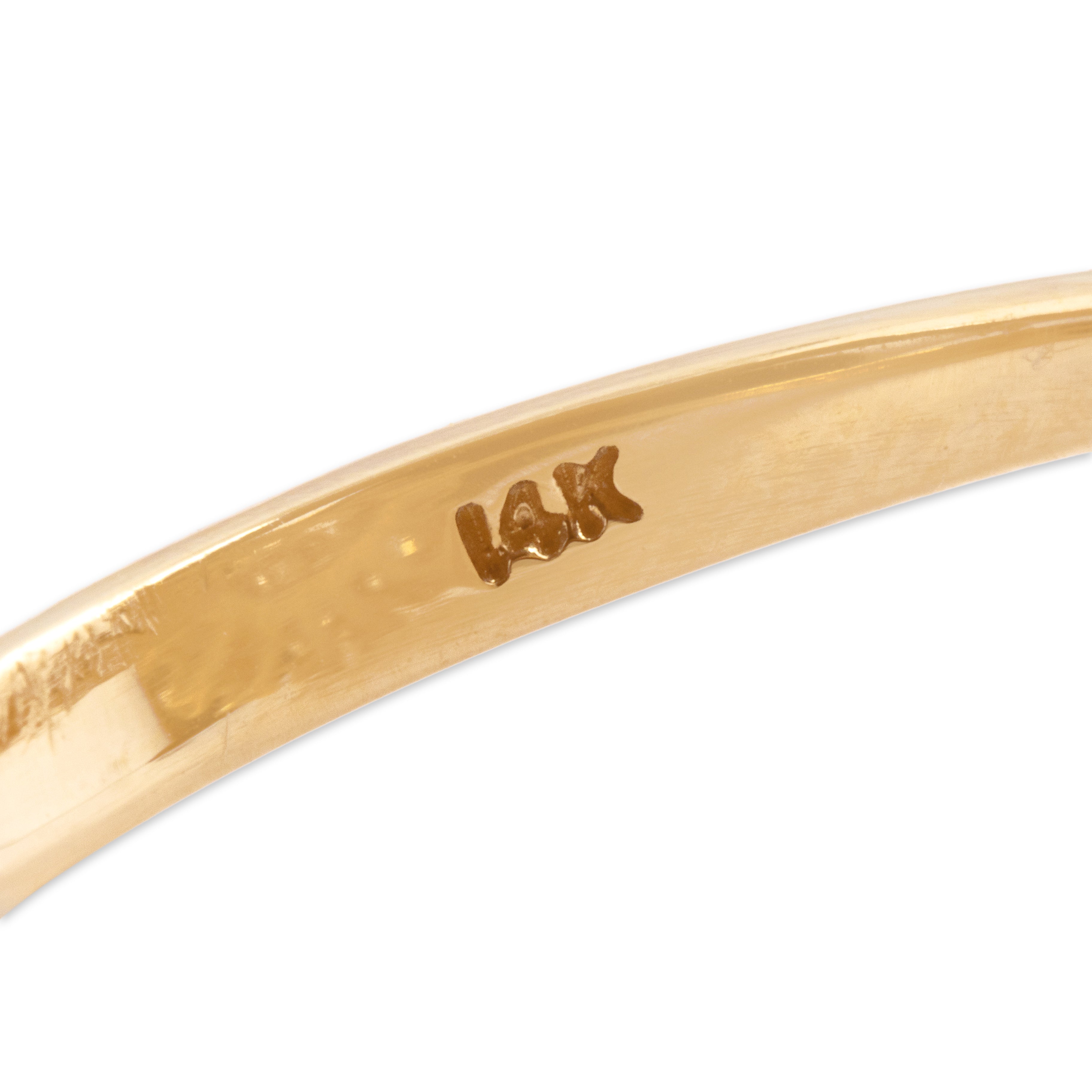 Vintage 14k Yellow Gold .84cttw Blue Sapphire Diamond Multi-Cut Bezel Ring - Hallmark view
