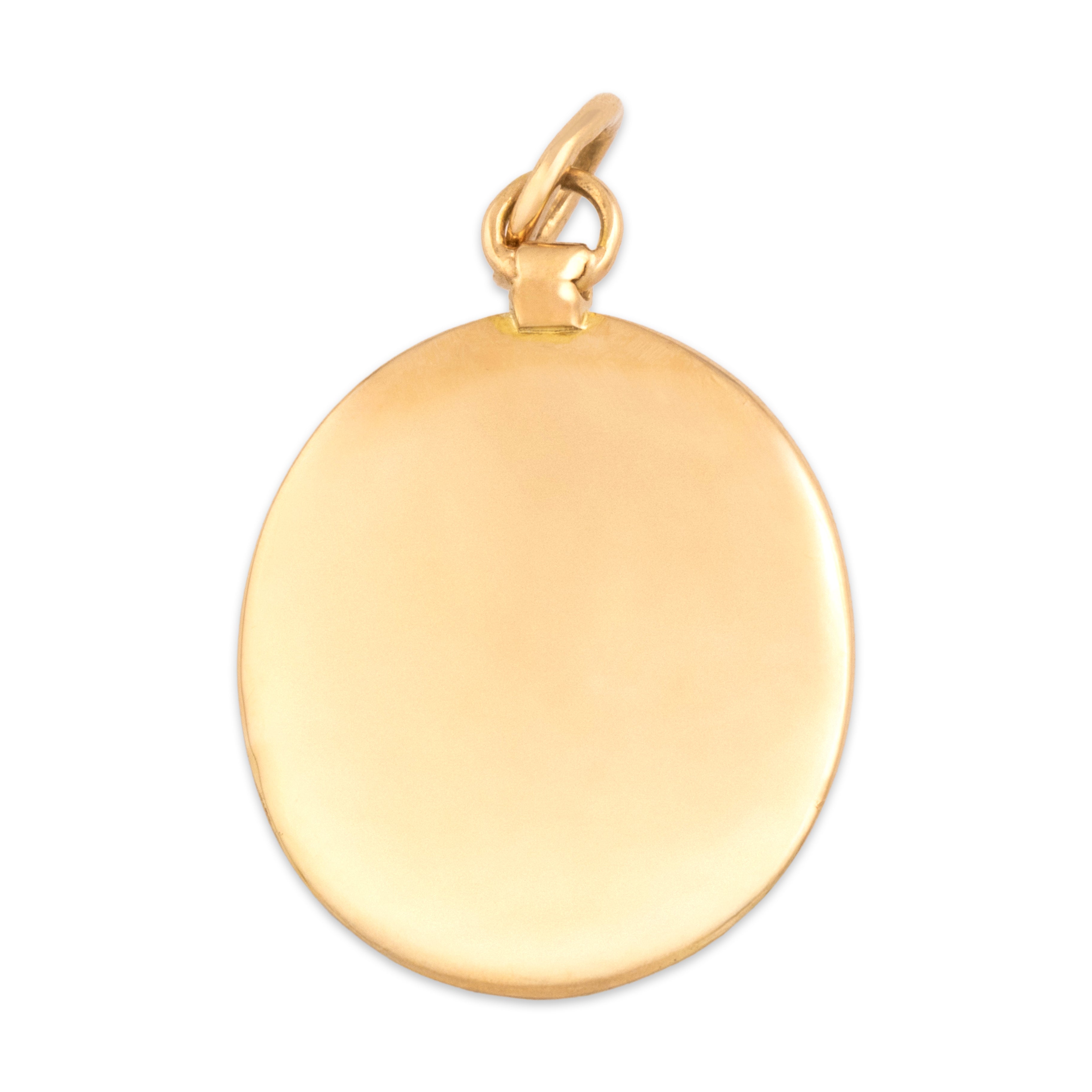 Antique Victorian 14k Yellow Gold 9.38ct Foil-Backed Garnet Old Mine Cut Diamond Pearl Luminous Star-Set Dome Charm / Pendant - Back view