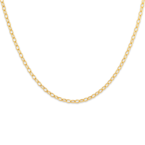 Estate German 18k Yellow Gold 2.2mm Chic Oval Cable Chain 16.25