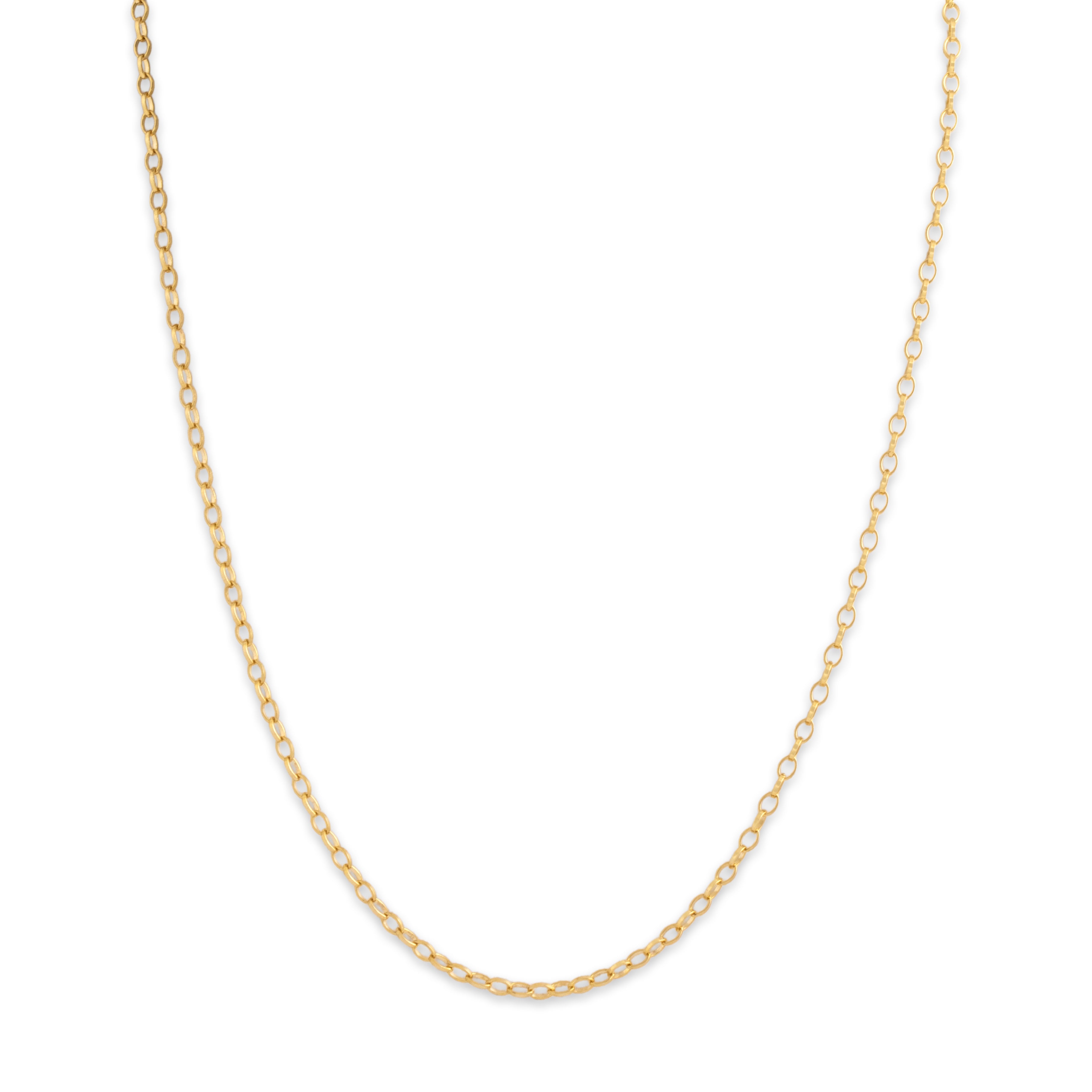 Estate German 18k Yellow Gold 2.2mm Chich Oval Cable Chain - Close-up view