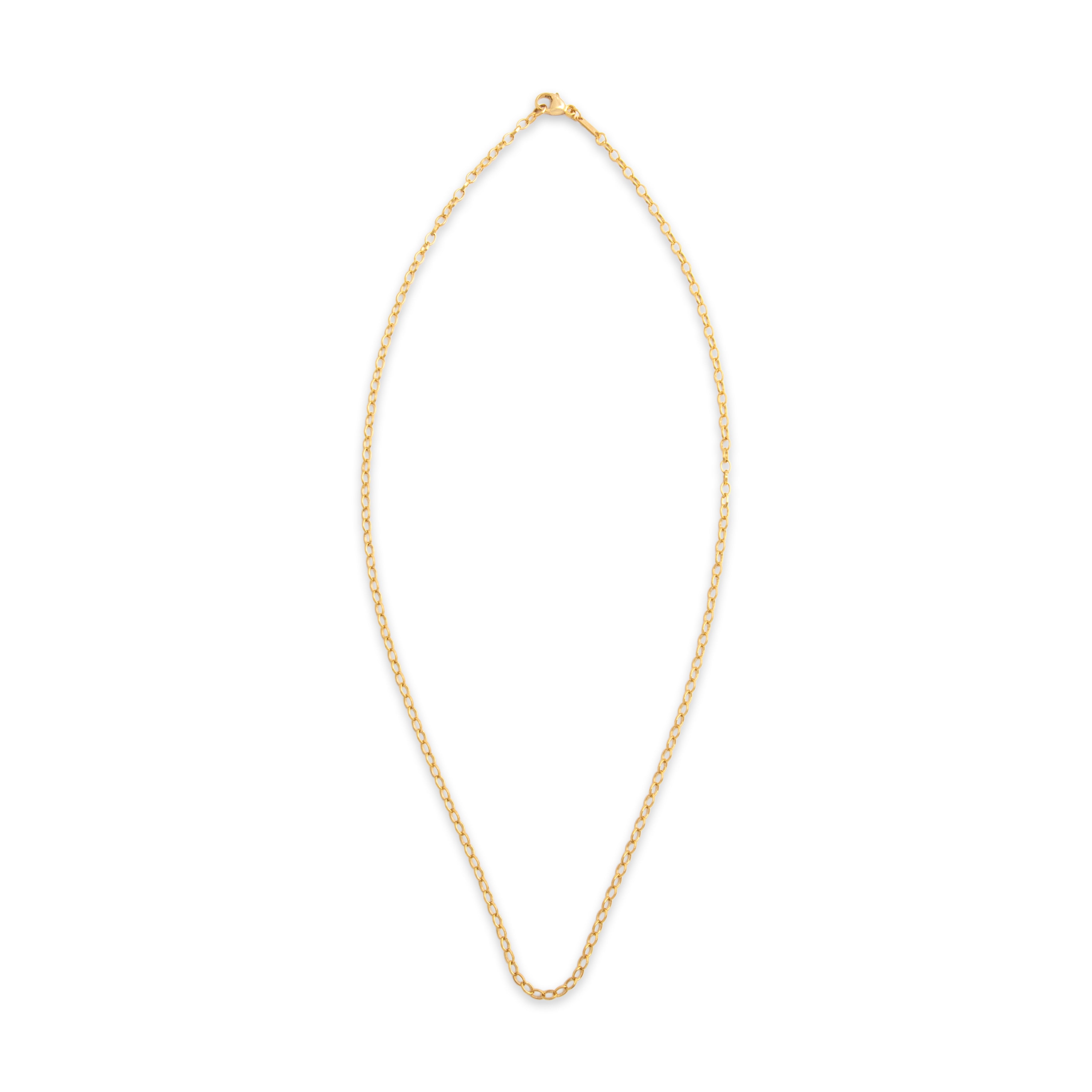 Estate German 18k Yellow Gold 2.2mm Chich Oval Cable Chain - Overall view