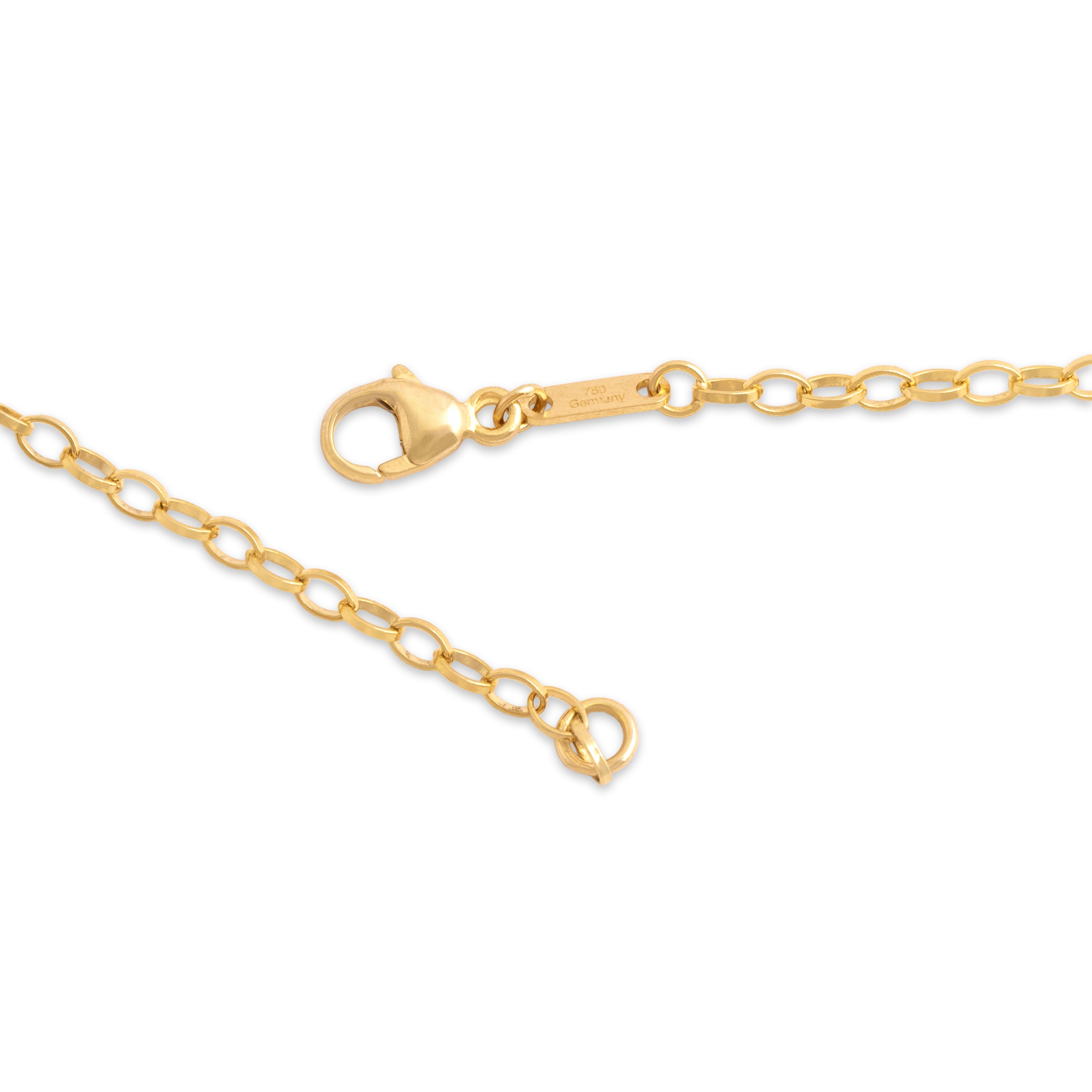 Estate German 18k Yellow Gold 2.2mm Chich Oval Cable Chain - clasp view