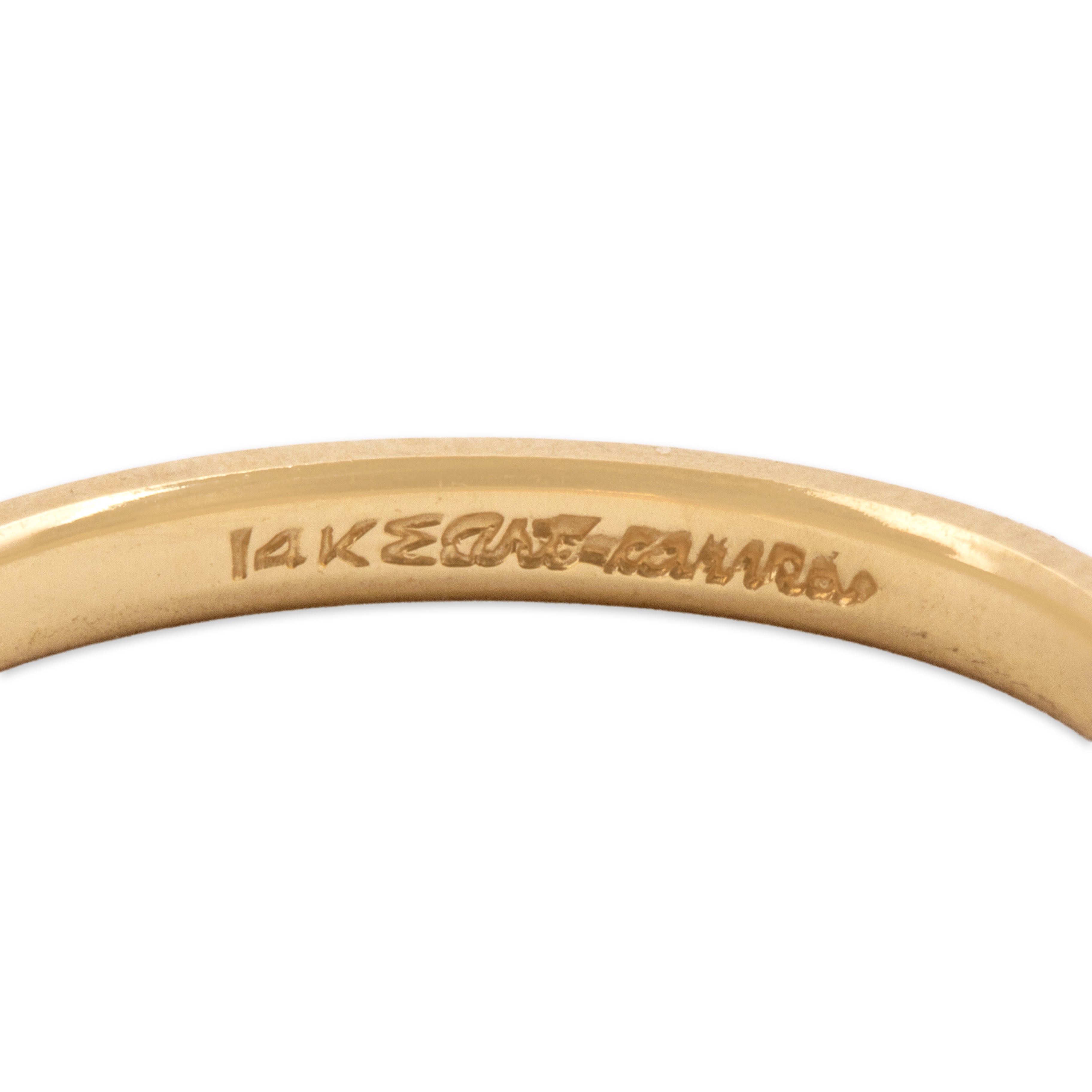 Vintage 14k Yellow Gold Milgrain Detail Blossom Band Ring - Hallmark view