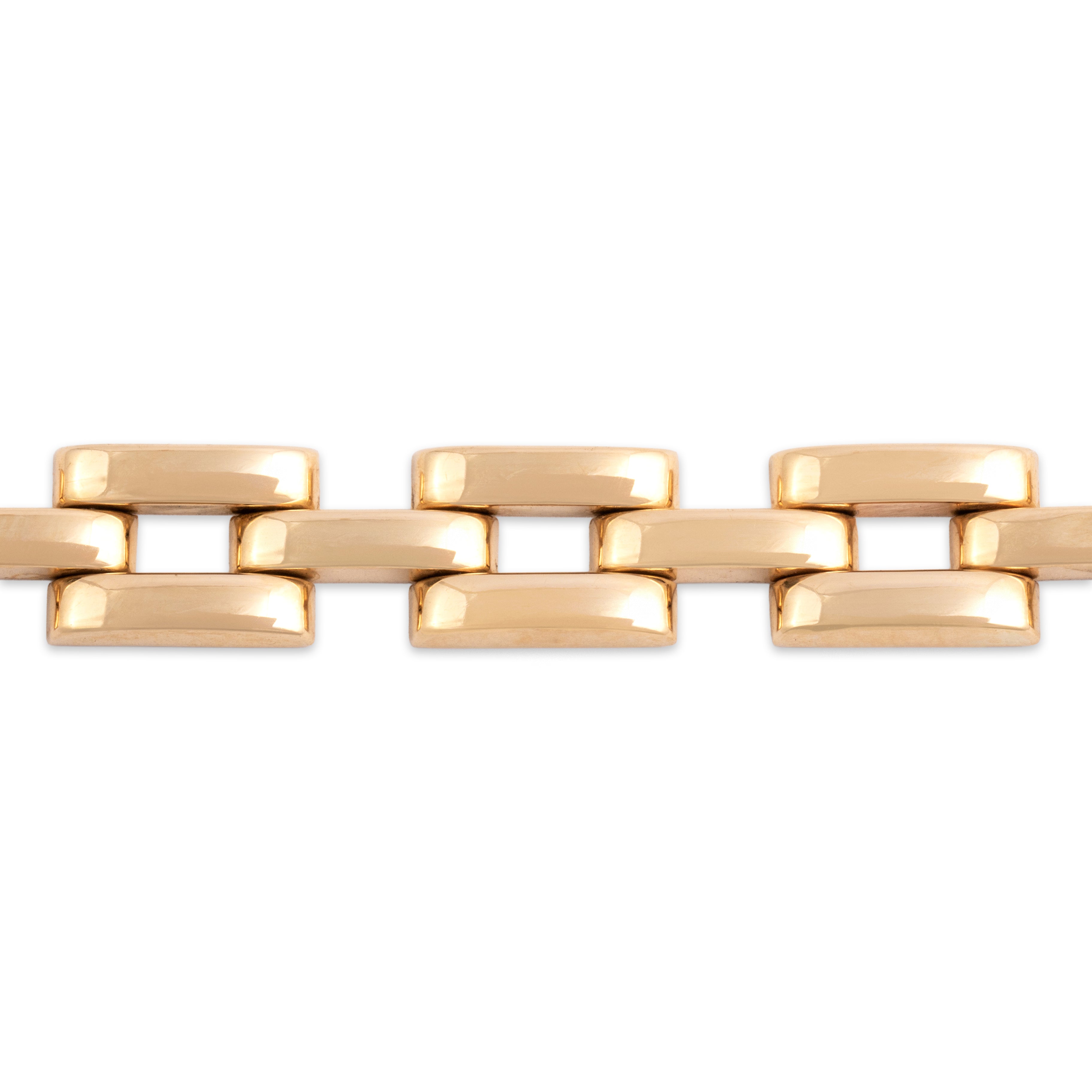 Vintage 14k Yellow Gold Classic Rectangular Link Bracelet - Close-up view