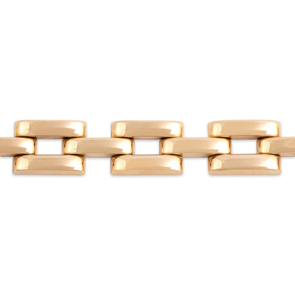 Vintage 14k Yellow Gold Classic Rectangular Link Bracelet 6.75