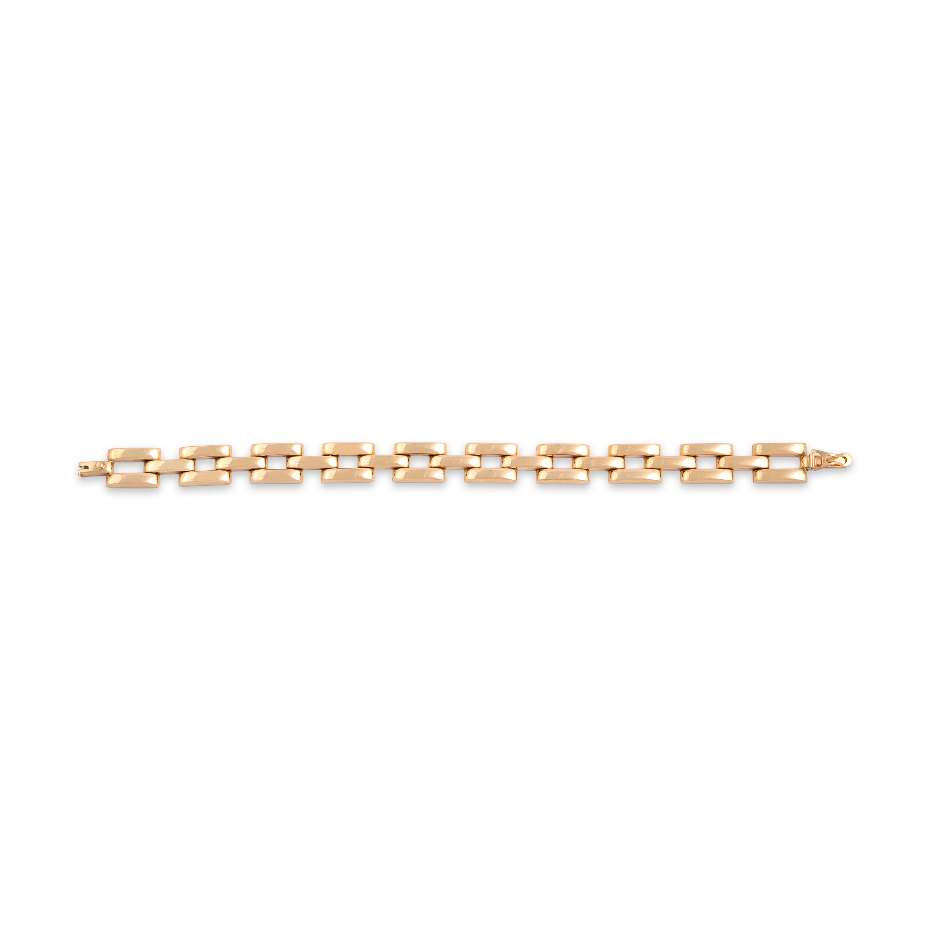 Vintage 14k Yellow Gold Classic Rectangular Link Bracelet - Overall view