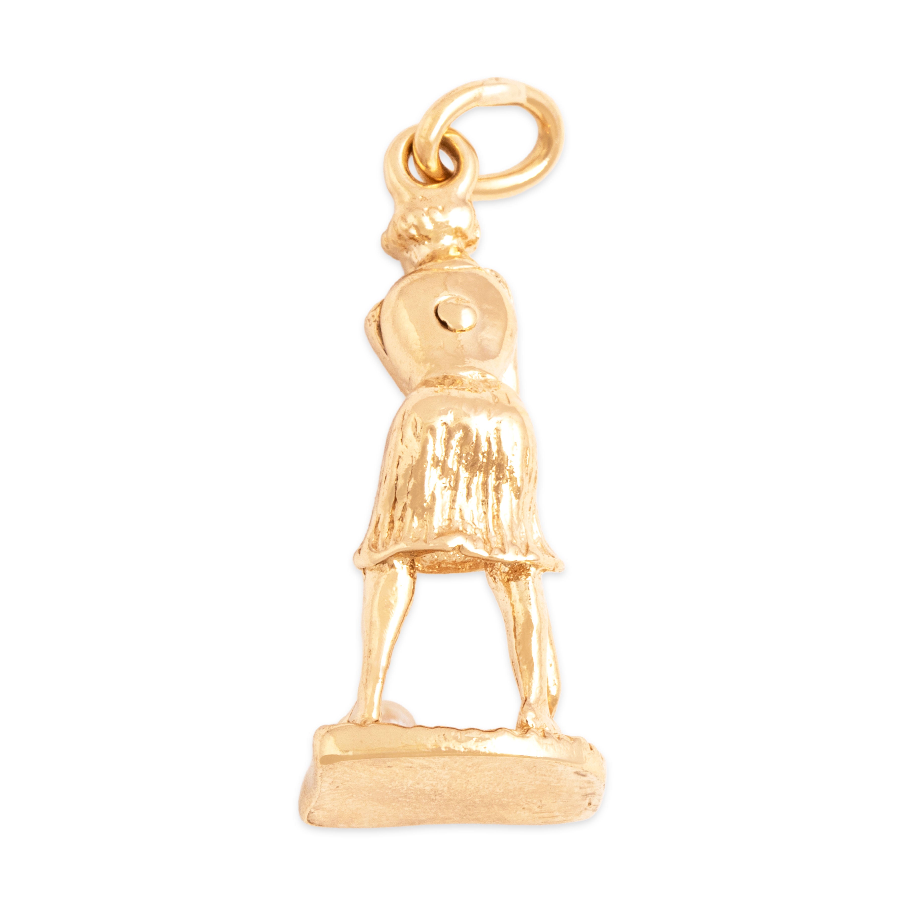 Vintage 14k Yellow Gold Pearl Delightful Swinging Golfer Charm / Pendant