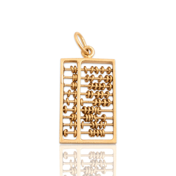 Vintage 14k Yellow Gold Functional Articulating Abacus Charm / Pendant
