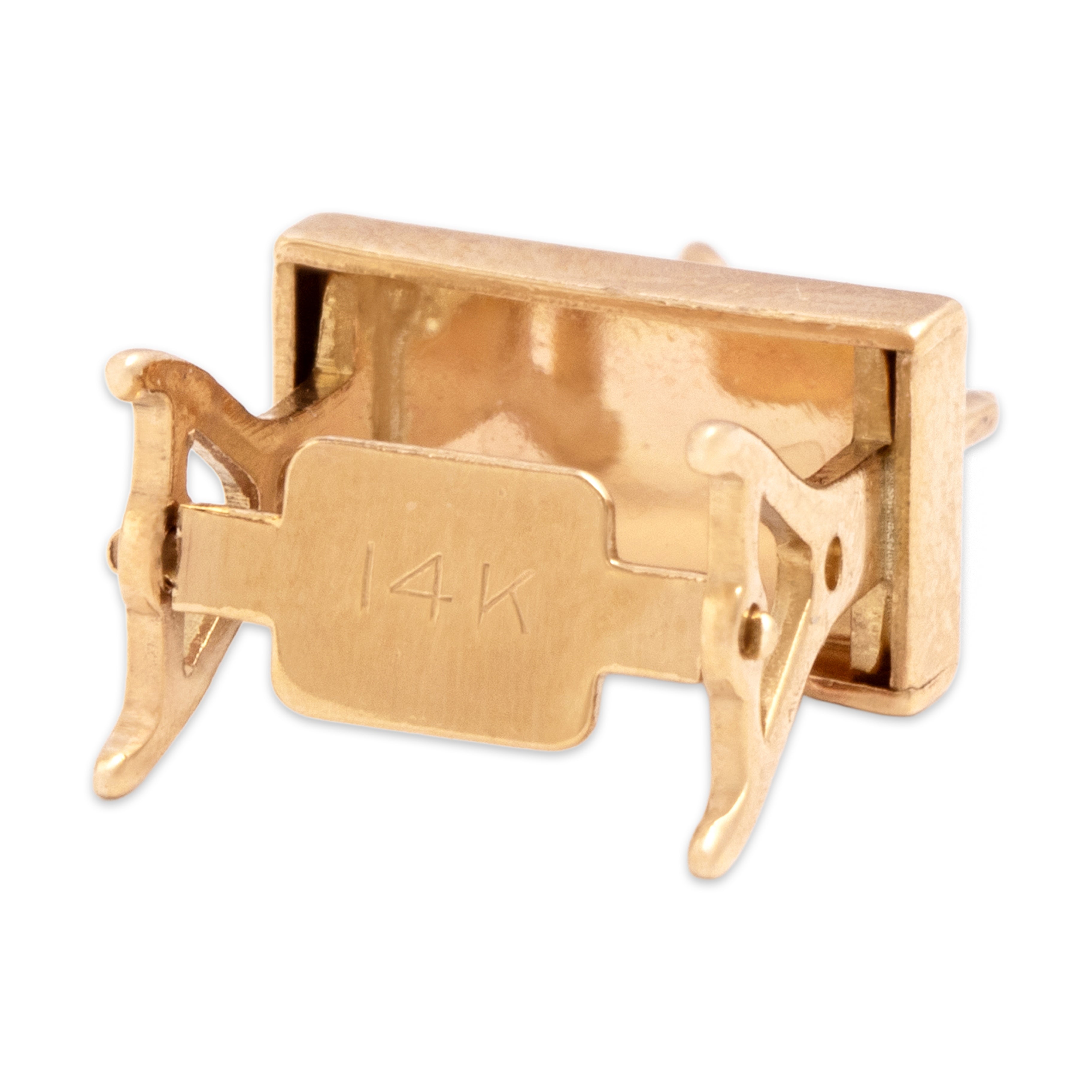 Vintage 14k Yellow Gold Dimensional Tabletop Sewing Machine Charm / Pendant - Hallmark view