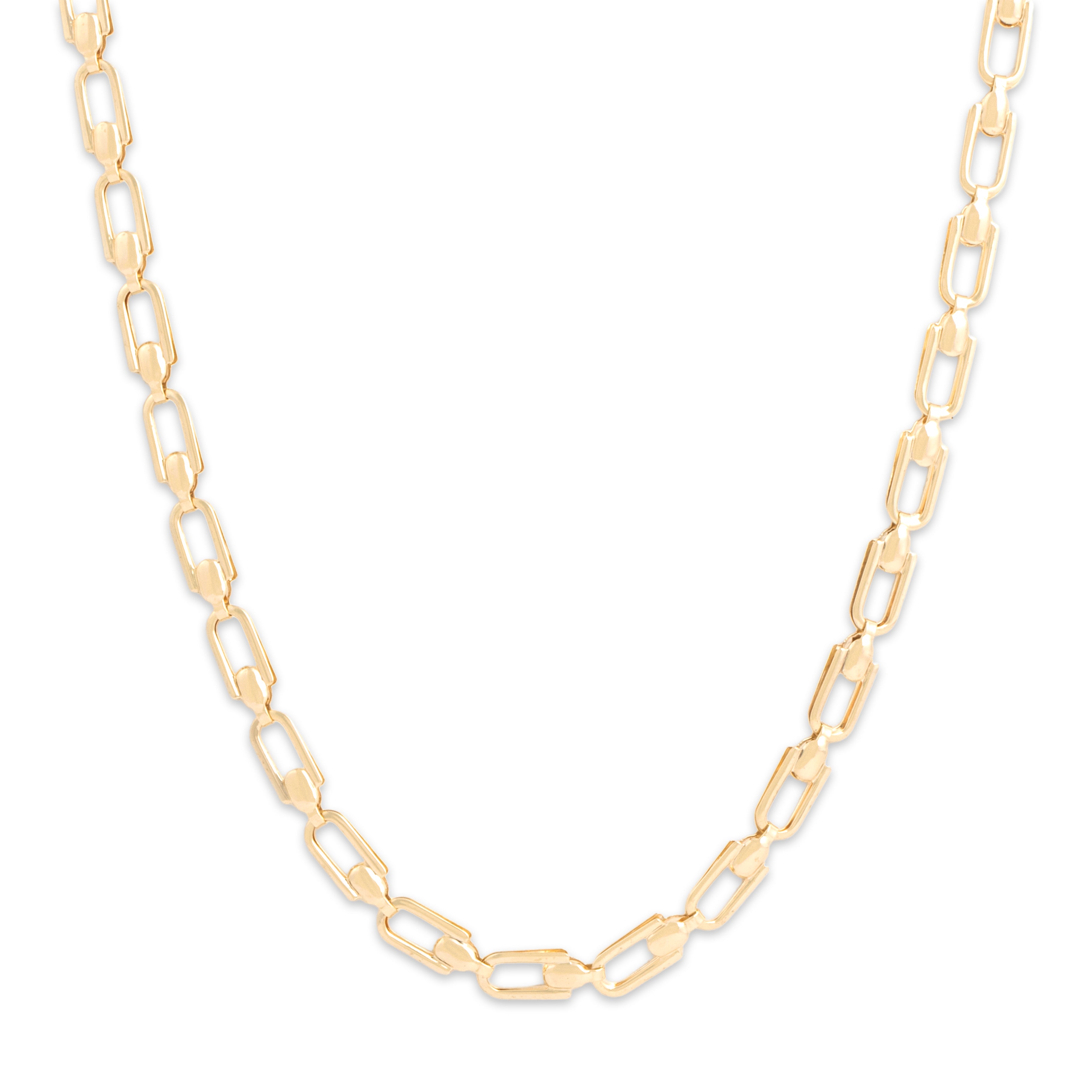 Vintage Italian 14k Yellow Gold Stylized Open Link Necklace - Close-up view