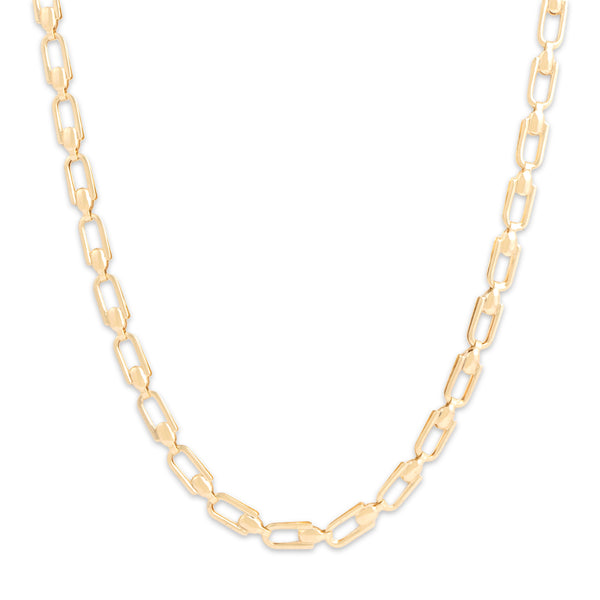 Vintage Italian 14k Yellow Gold Stylized Open Link Necklace 20