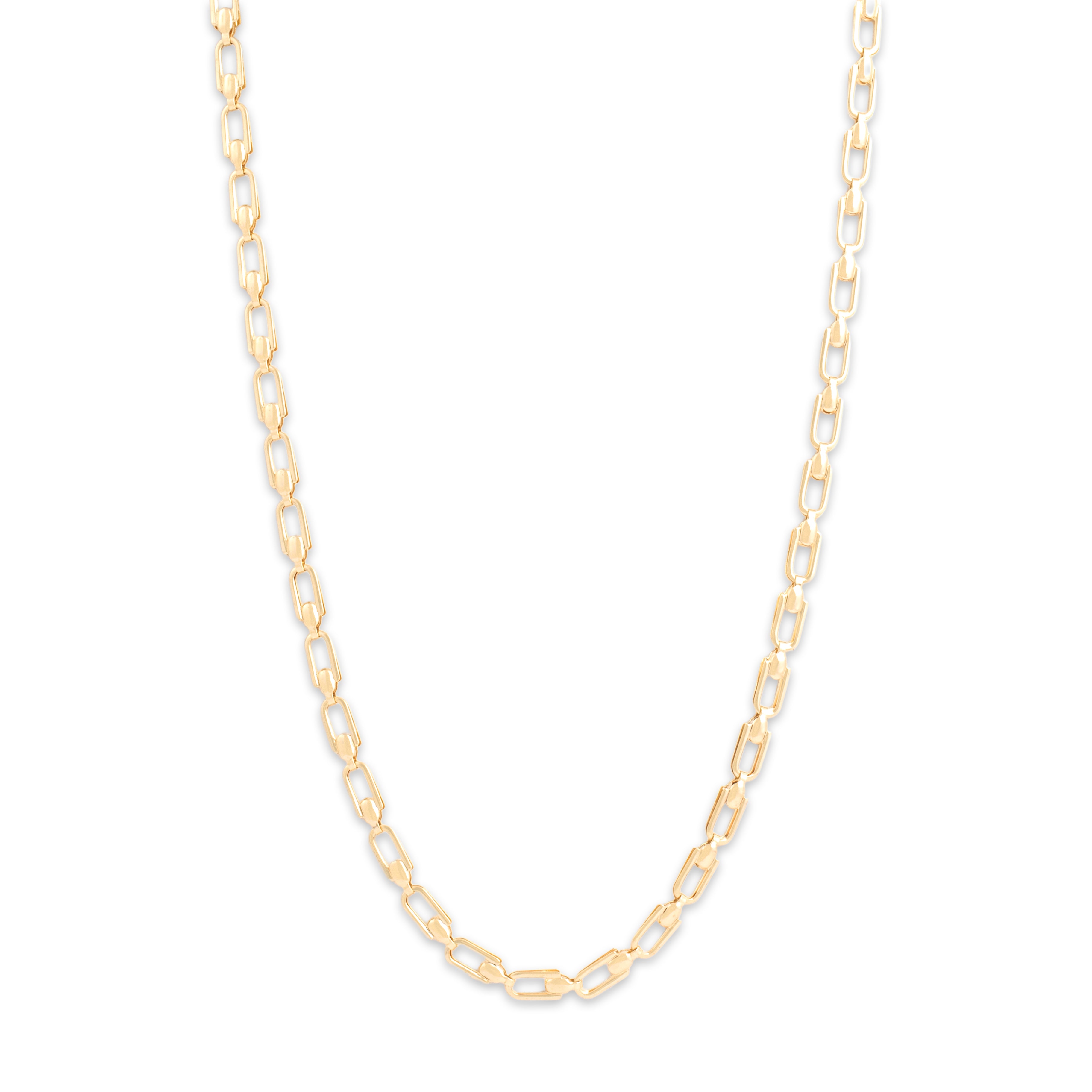 Vintage Italian 14k Yellow Gold Stylized Open Link Necklace - detail view #1