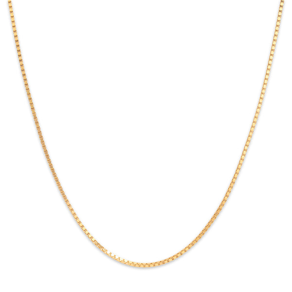 Vintage Italian 14k Yellow Gold 1.05mm Sleek Everyday Box Chain 24