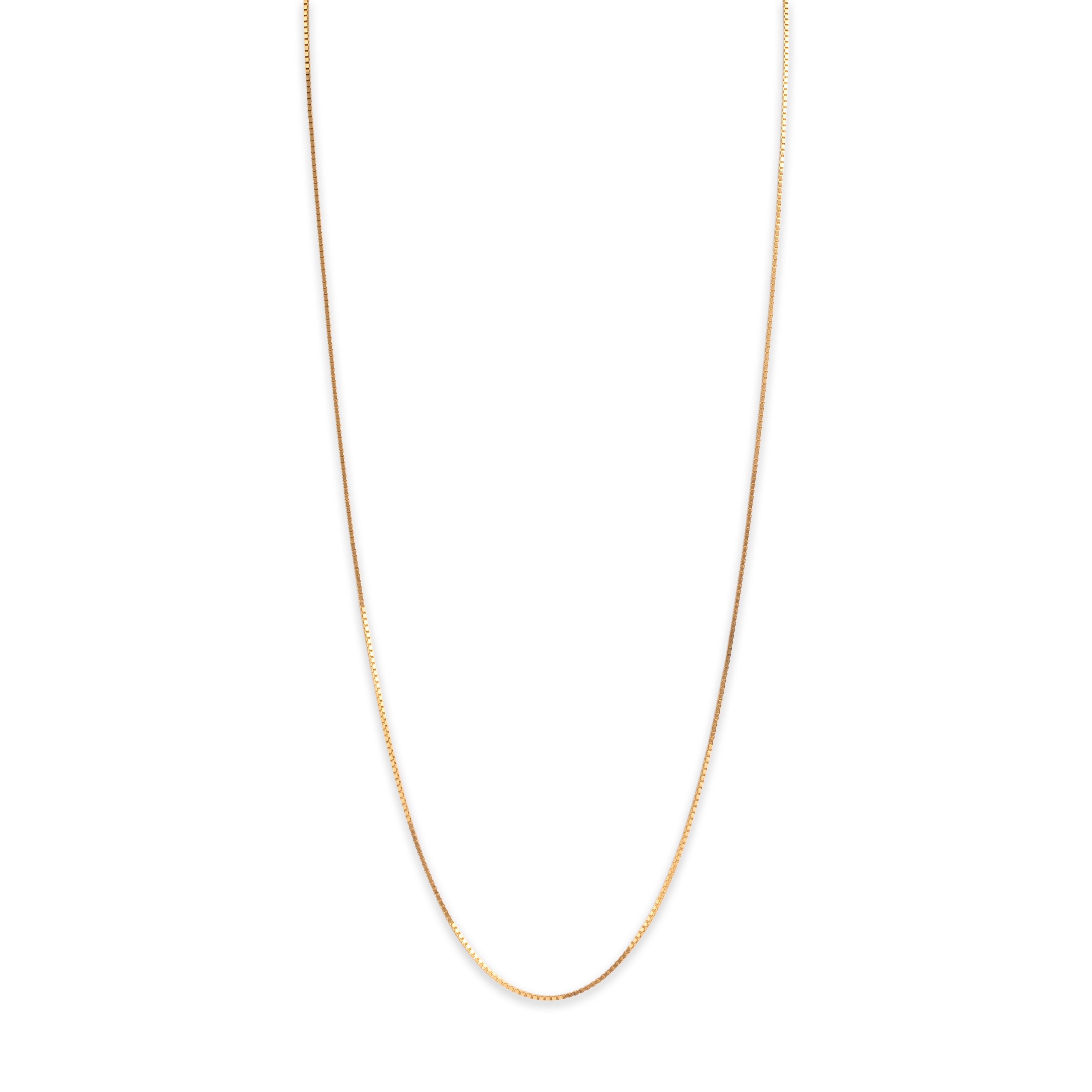 Vintage Italian 14k Yellow Gold 1.05mm Sleek Everyday Box Chain - detail view #1
